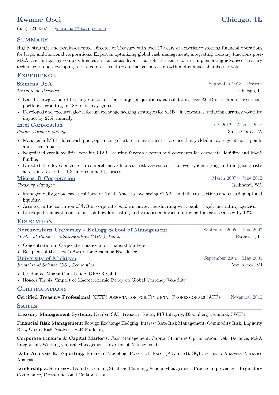 Corporate Treasury version - Page 1