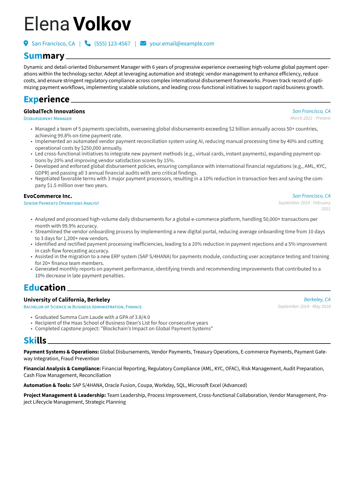 Disbursement Manager version - Page 1