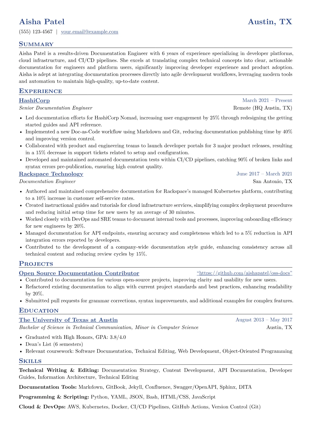 Documentation Engineer version - Page 1