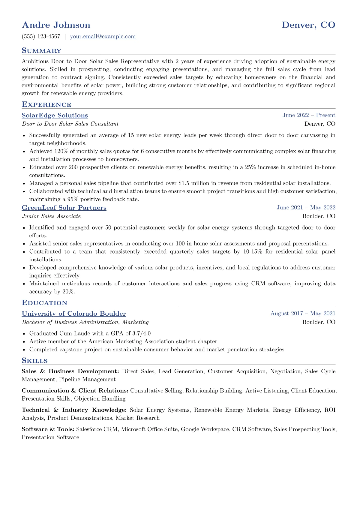 Solar Sales Representative version - Page 1