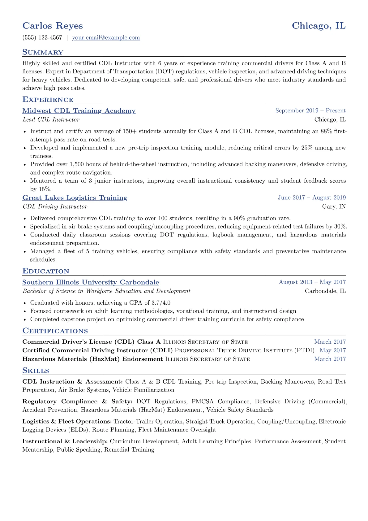 CDL Training Specialist version - Page 1
