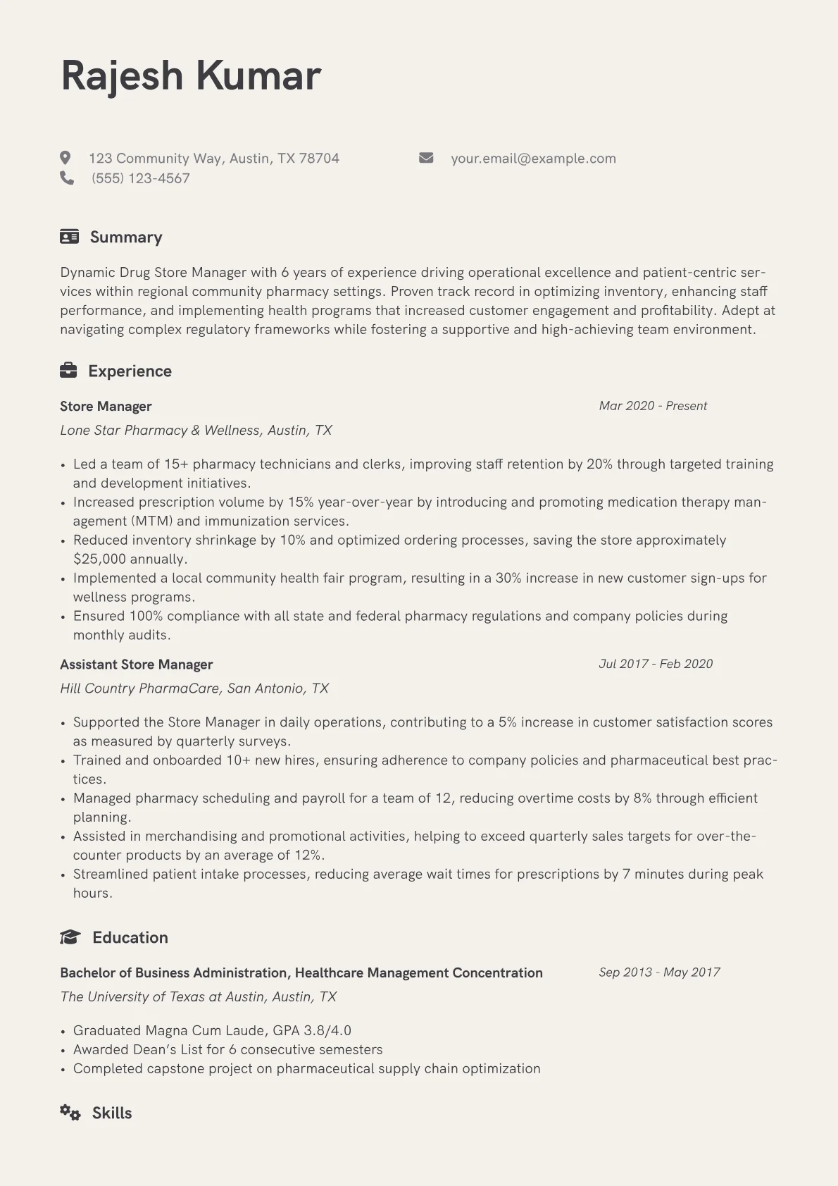 Drug Store Manager version - Page 1