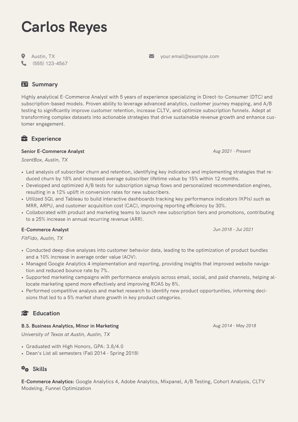 E-Commerce Analytics version - Page 1