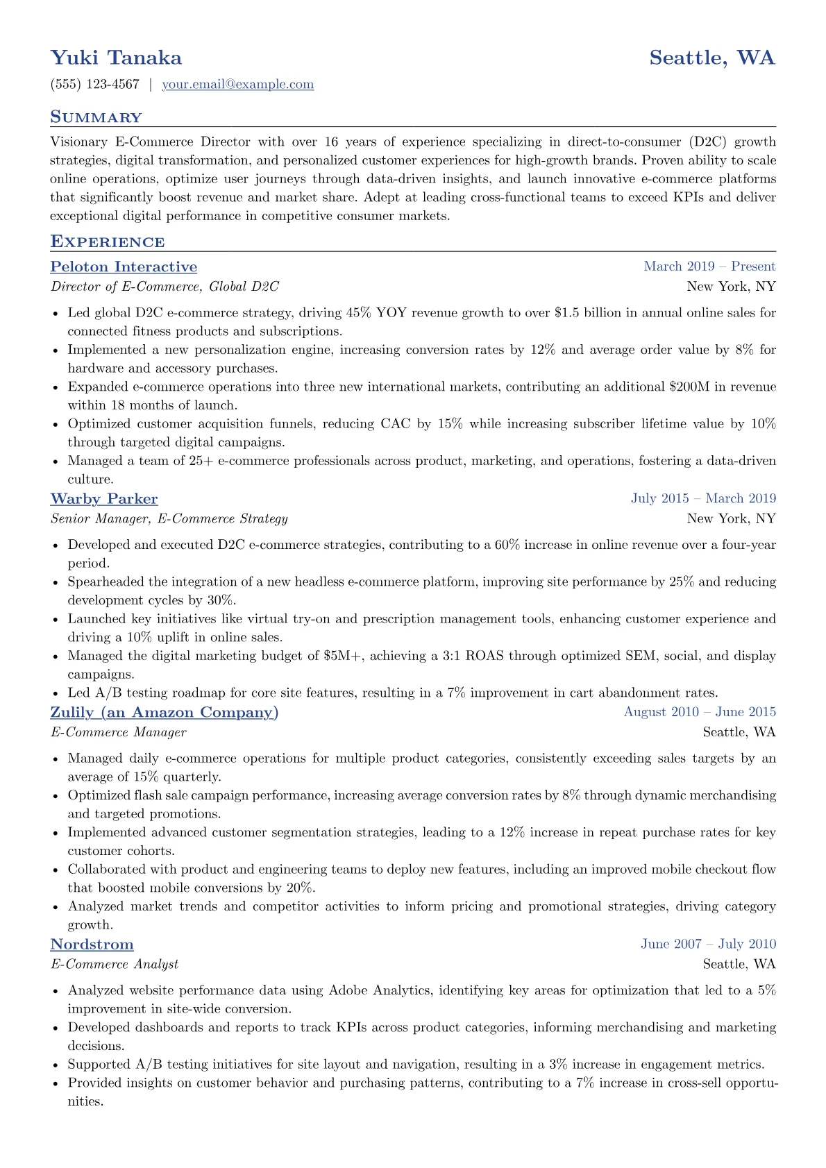 E-Commerce Strategy version - Page 1