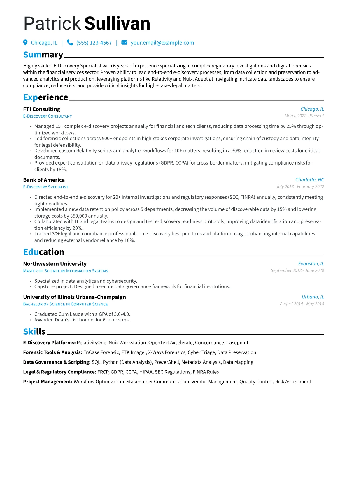E-Discovery Specialist version - Page 1
