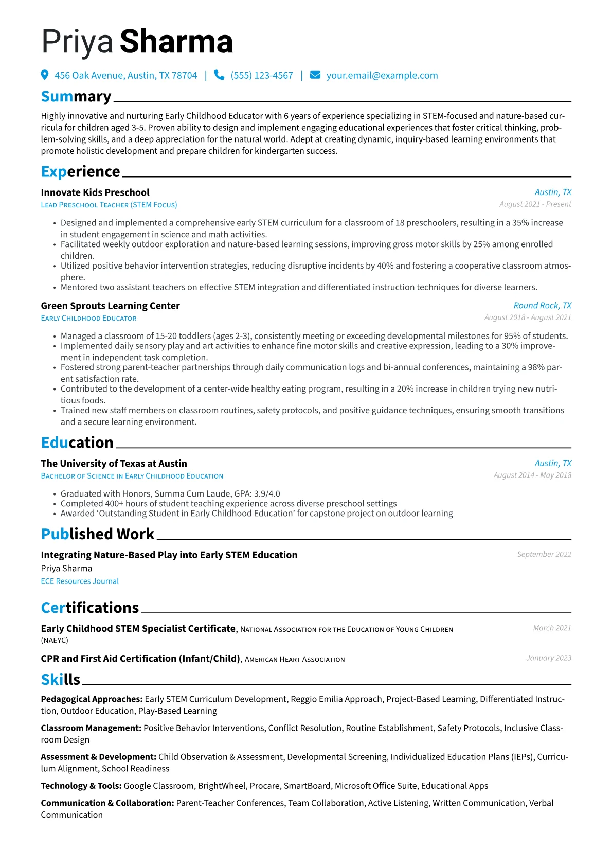Early Childhood Education version - Page 1
