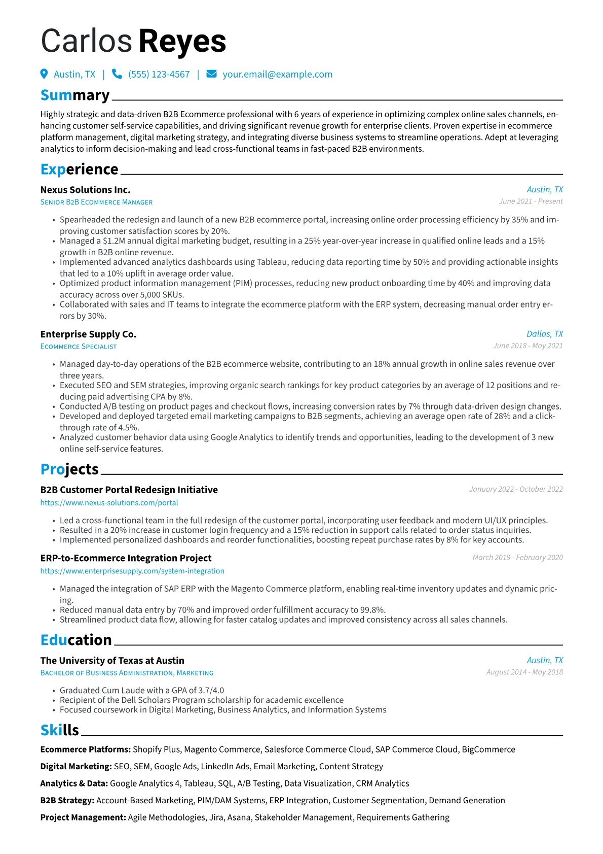 B2B Ecommerce Specialist version - Page 1