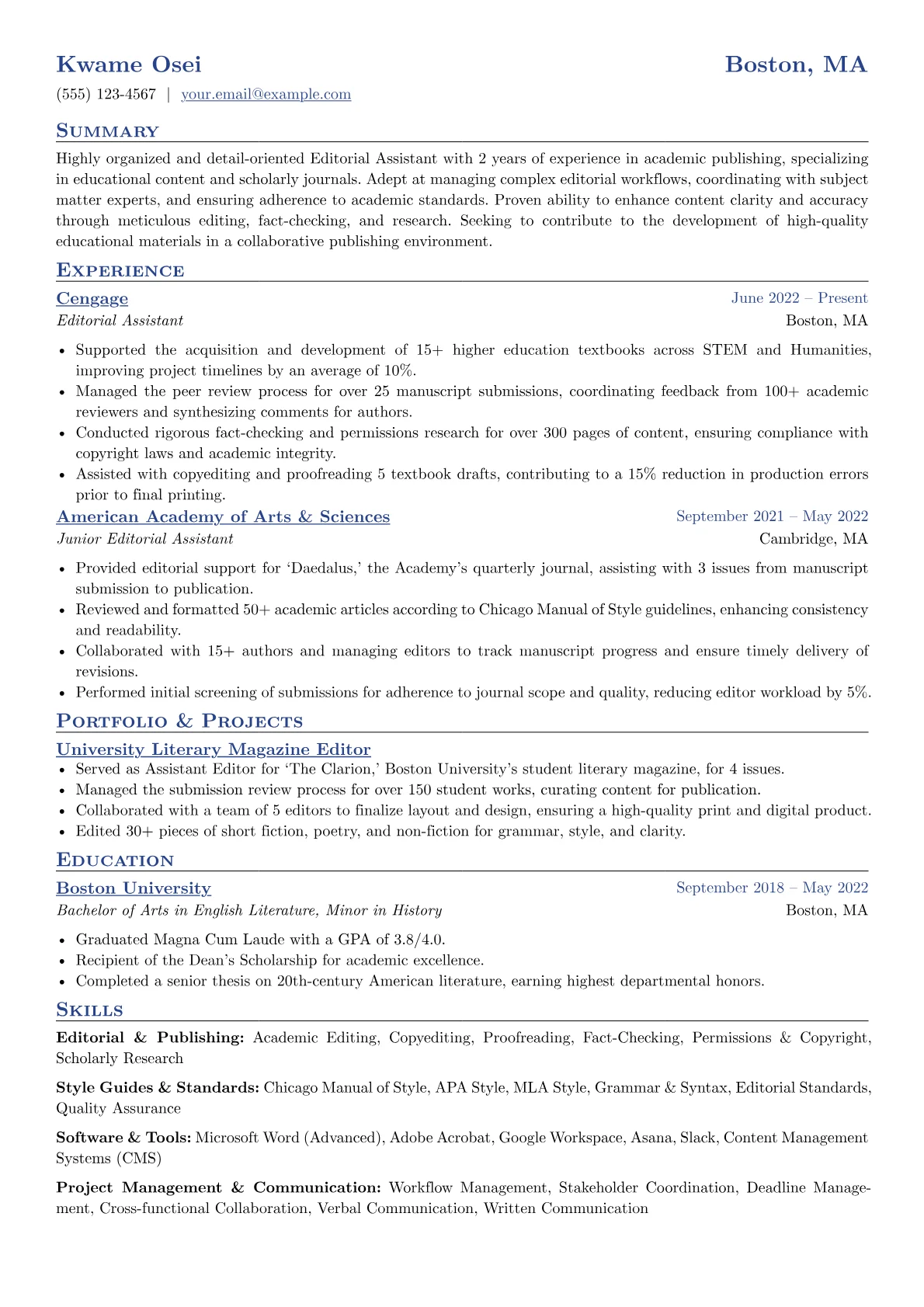 Editorial Assistant version - Page 1