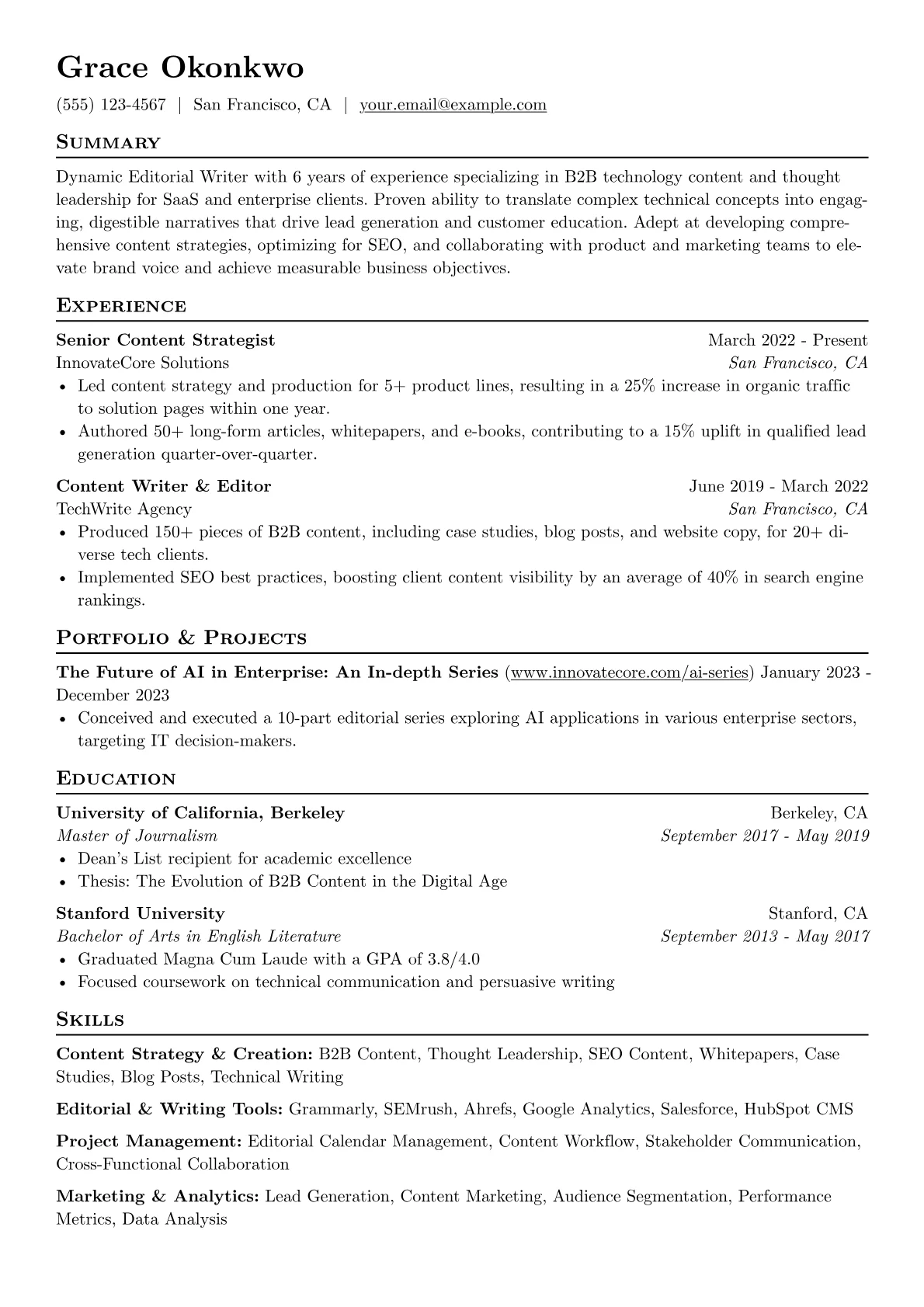 Editorial Writer version - Page 1
