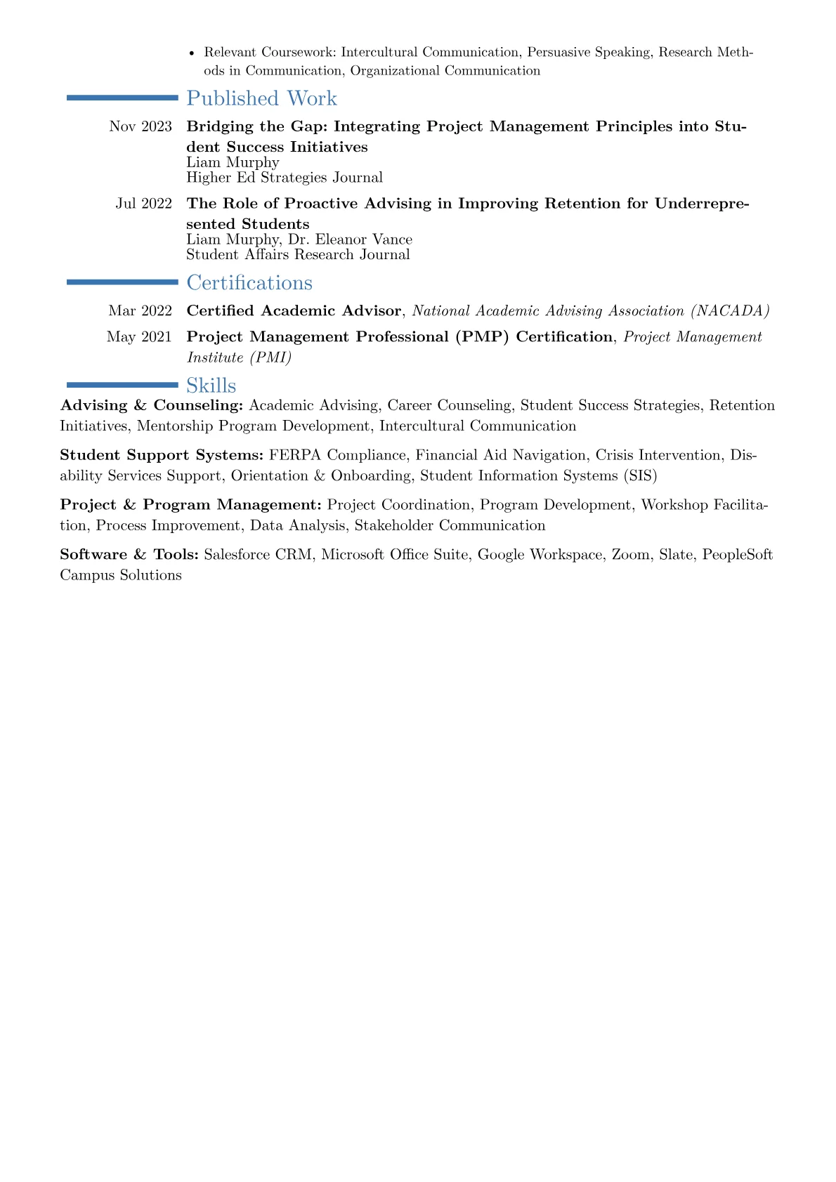 Education Counselor resume example, Career changer, page 2
