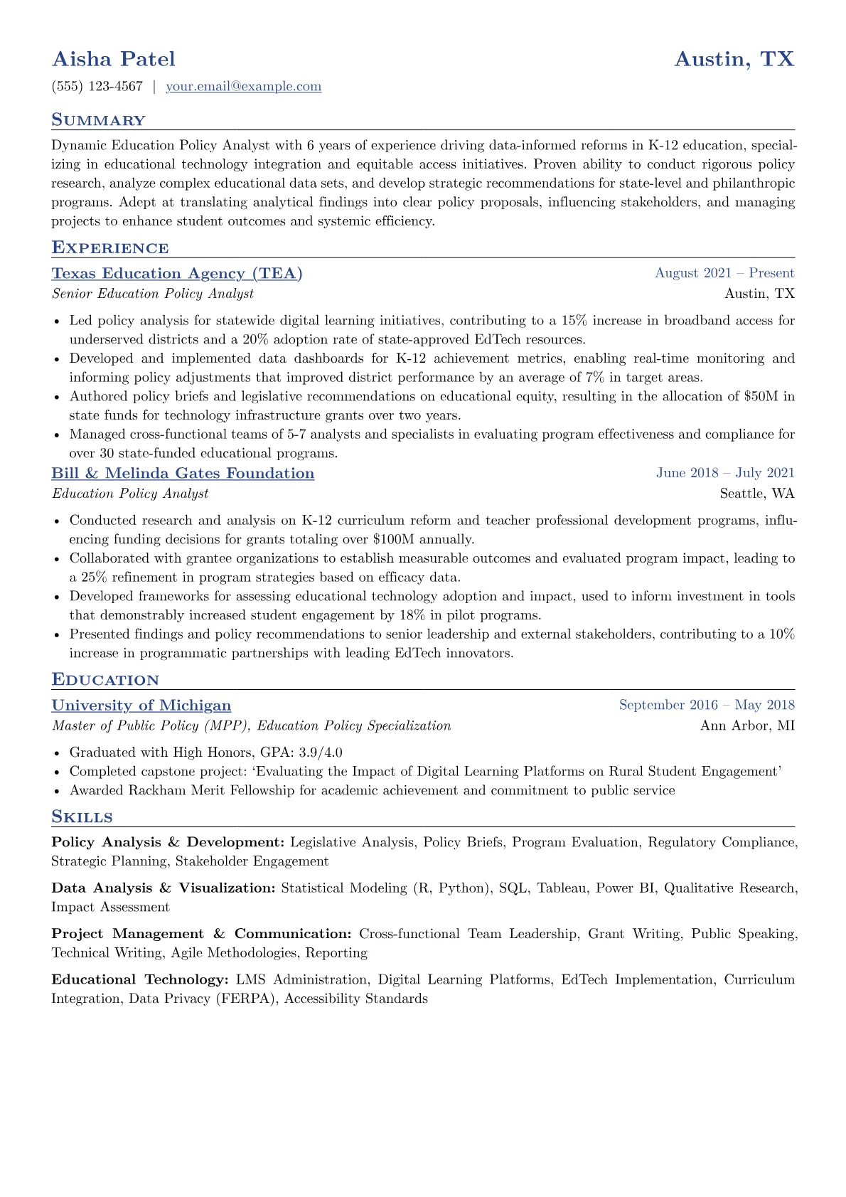 Education Policy version - Page 1