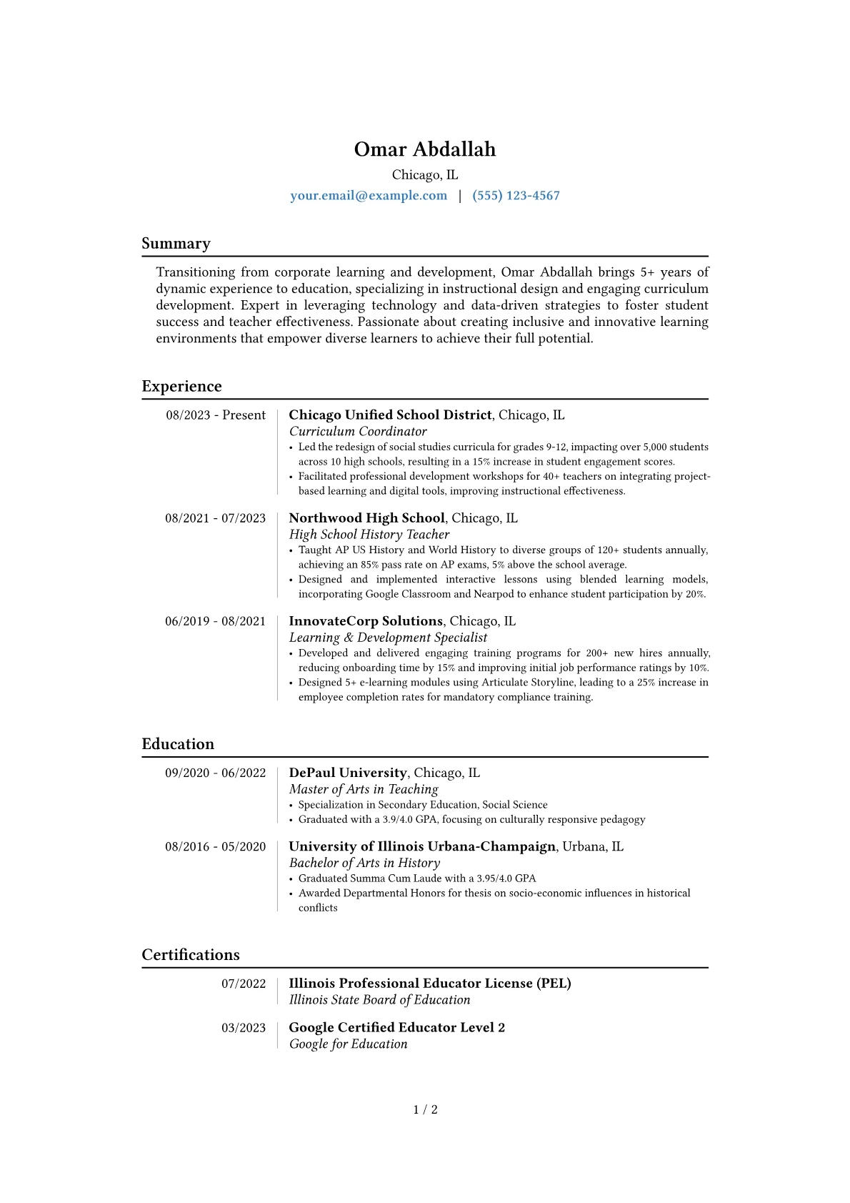 Career changer version - Page 1