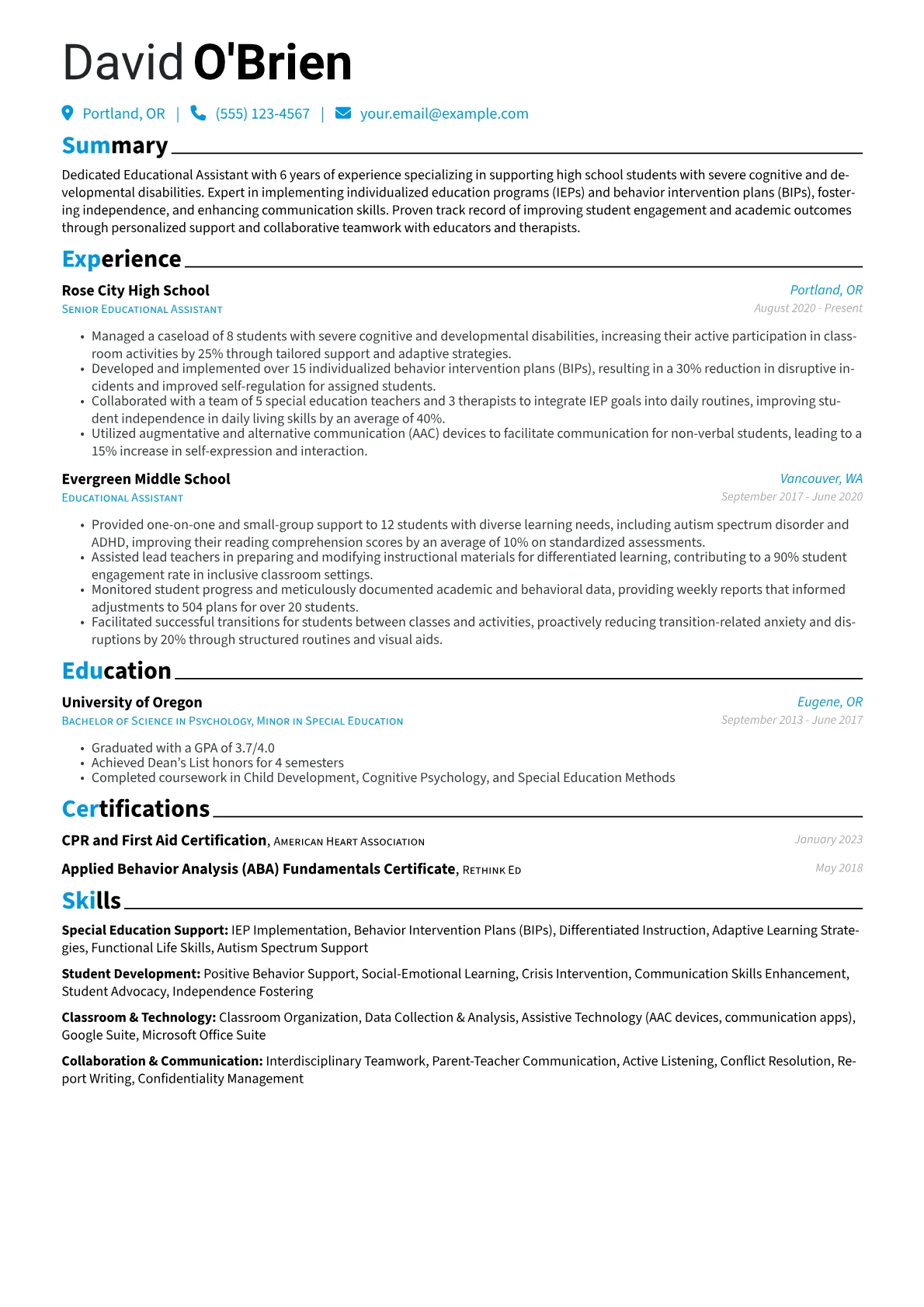 Educational Assistant version - Page 1