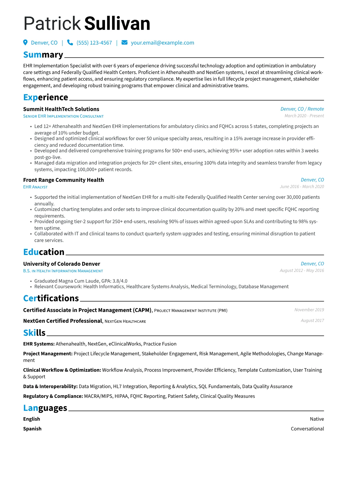 Ambulatory & FQHC EHR version - Page 1