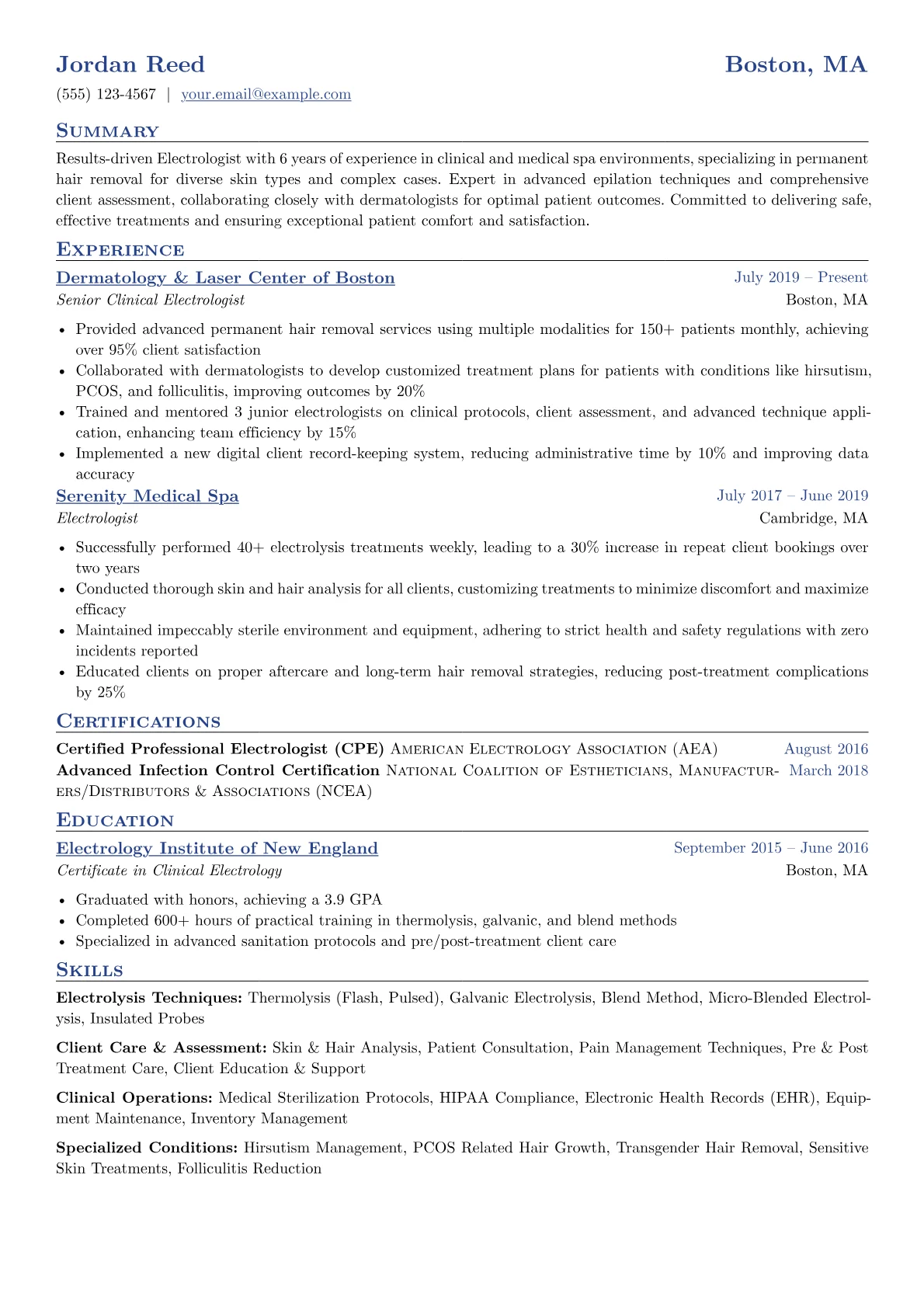Clinical Electrologist version - Page 1