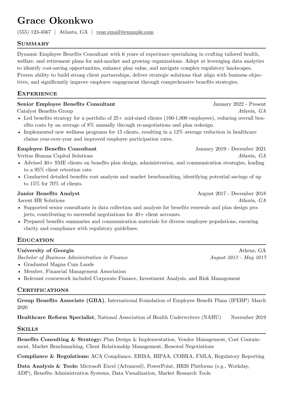 Employee Benefits version - Page 1