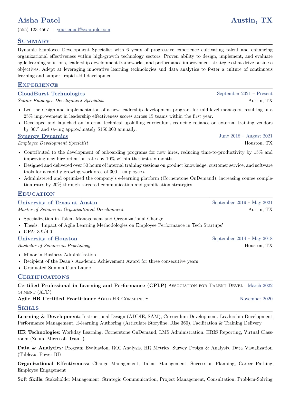 Employee Development version - Page 1