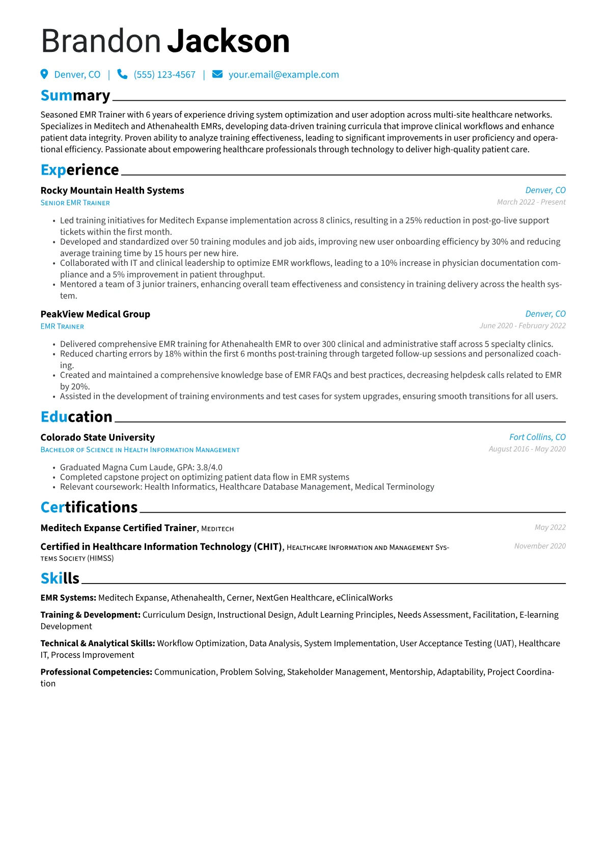 EMR Trainer version - Page 1