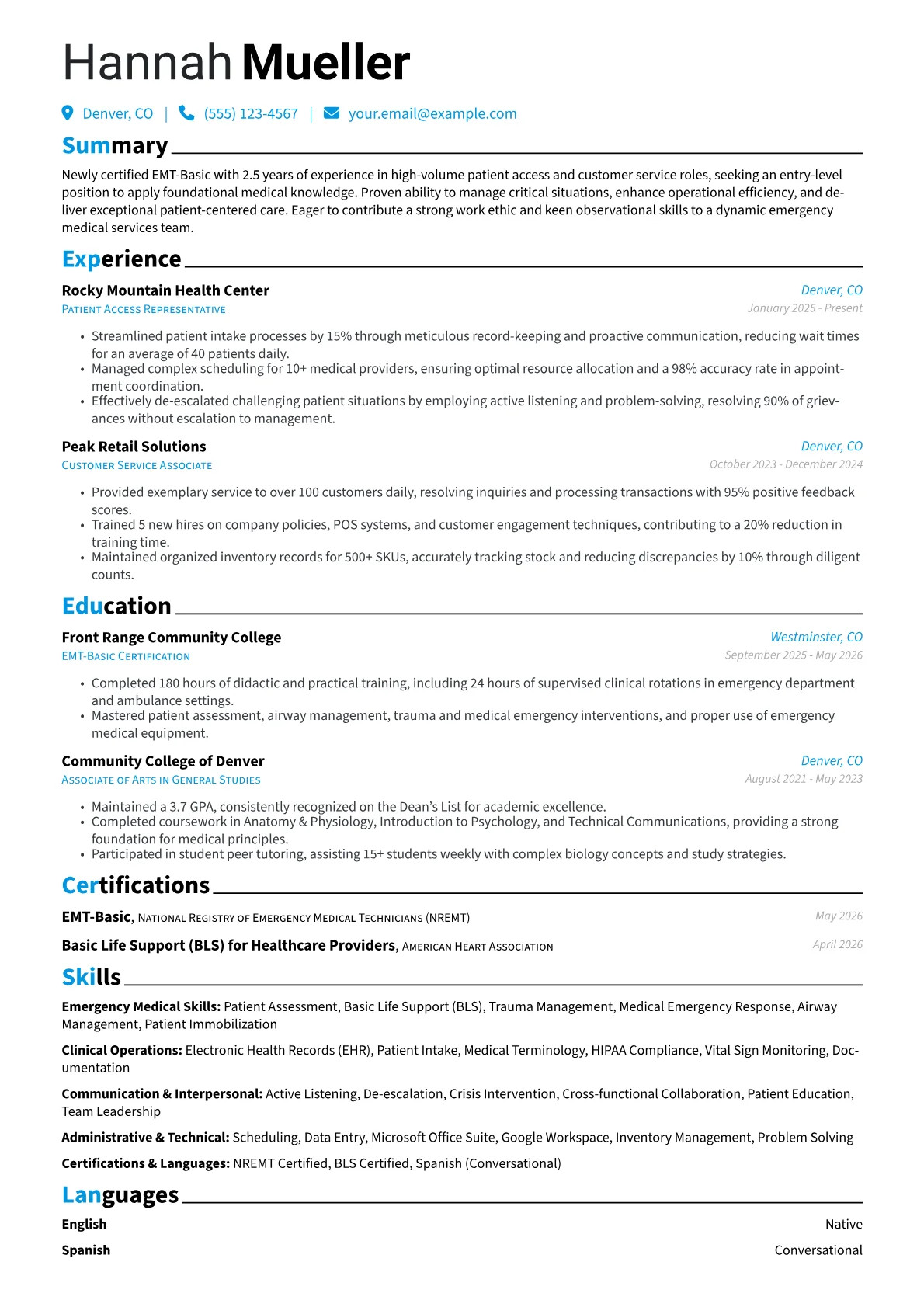 EMT No Experience version - Page 1