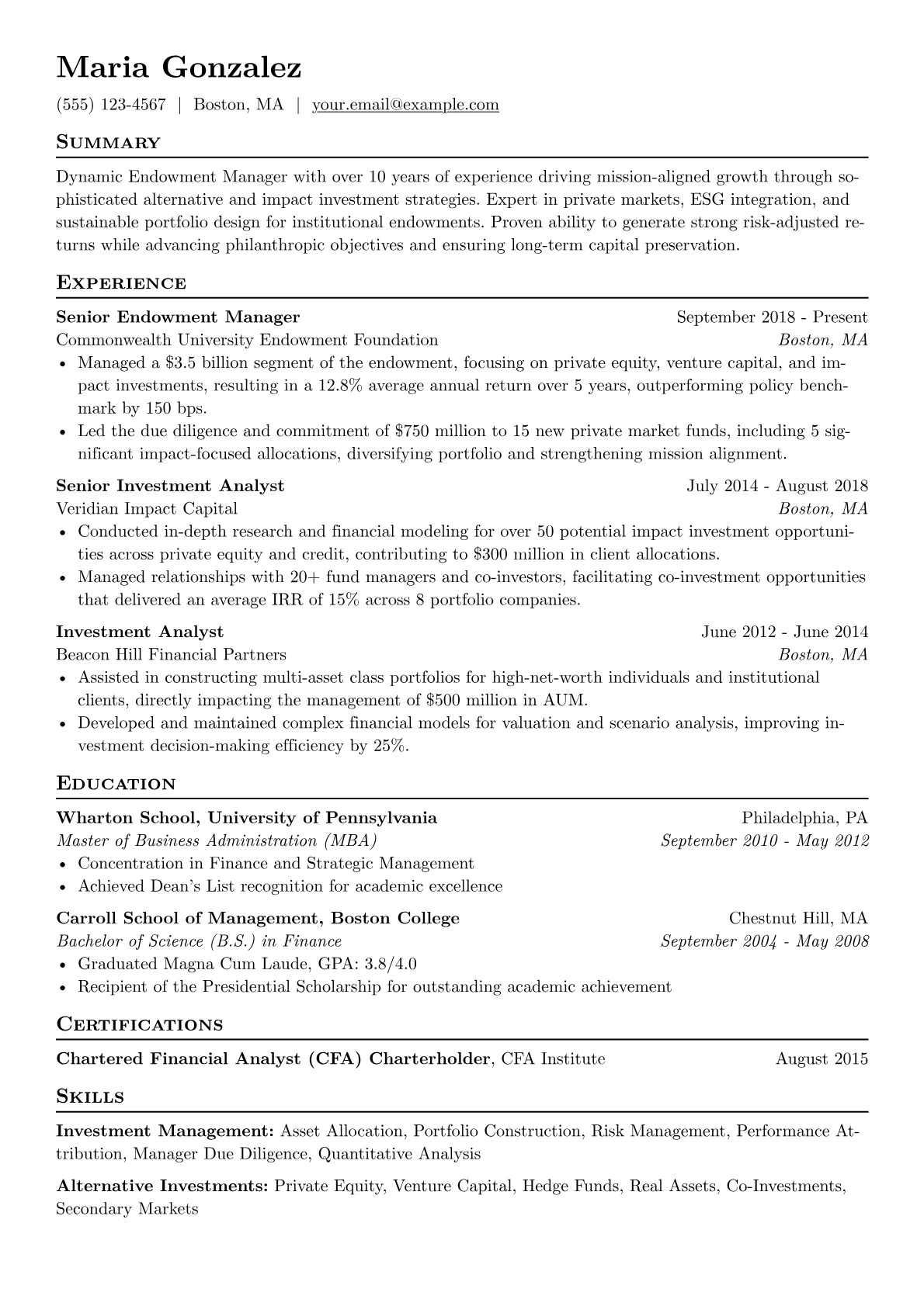 Impact Investing version - Page 1
