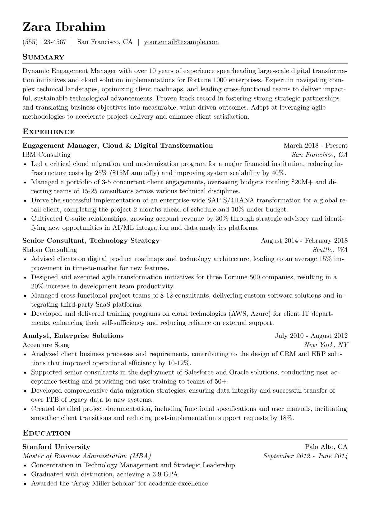 Engagement Manager version - Page 1