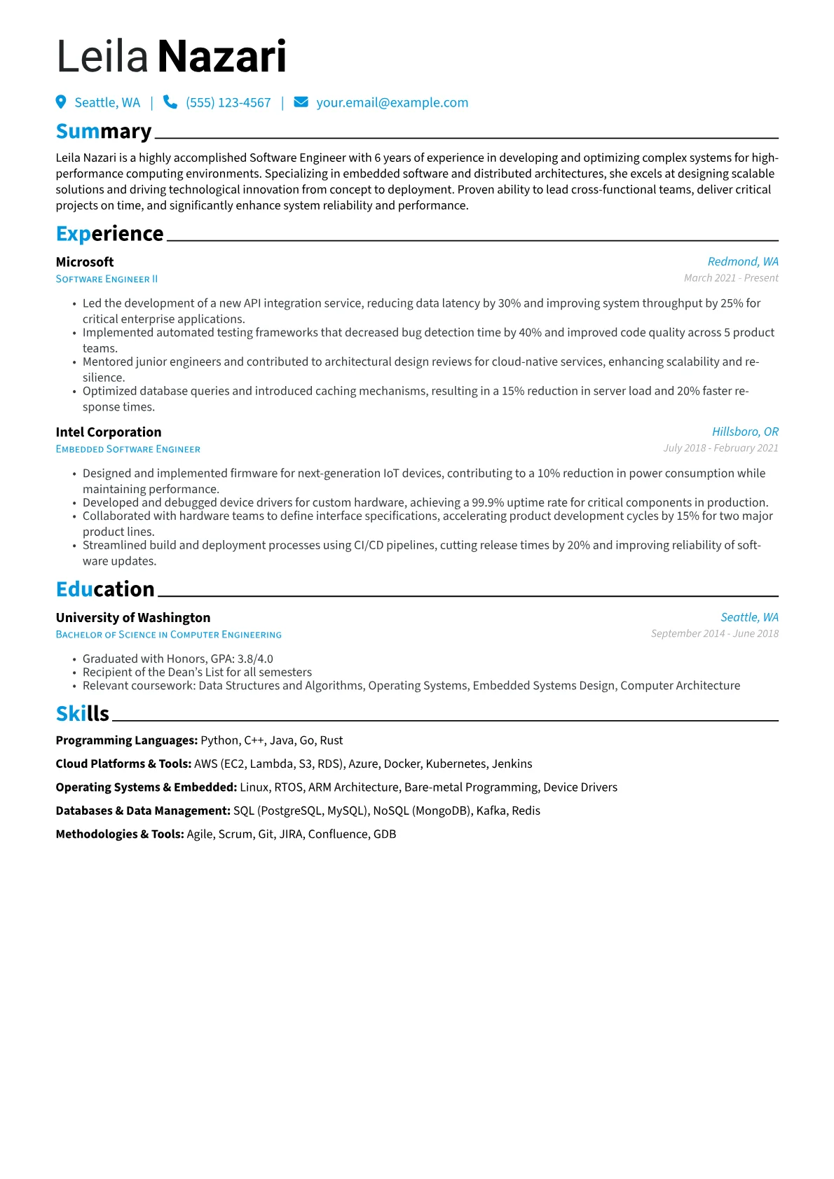 Software Engineer version - Page 1