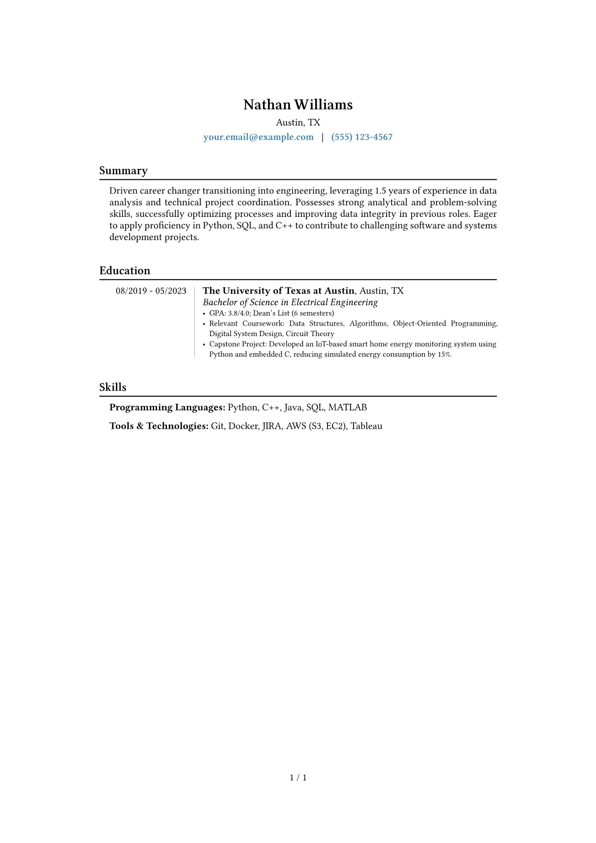 Career changer version - Page 1