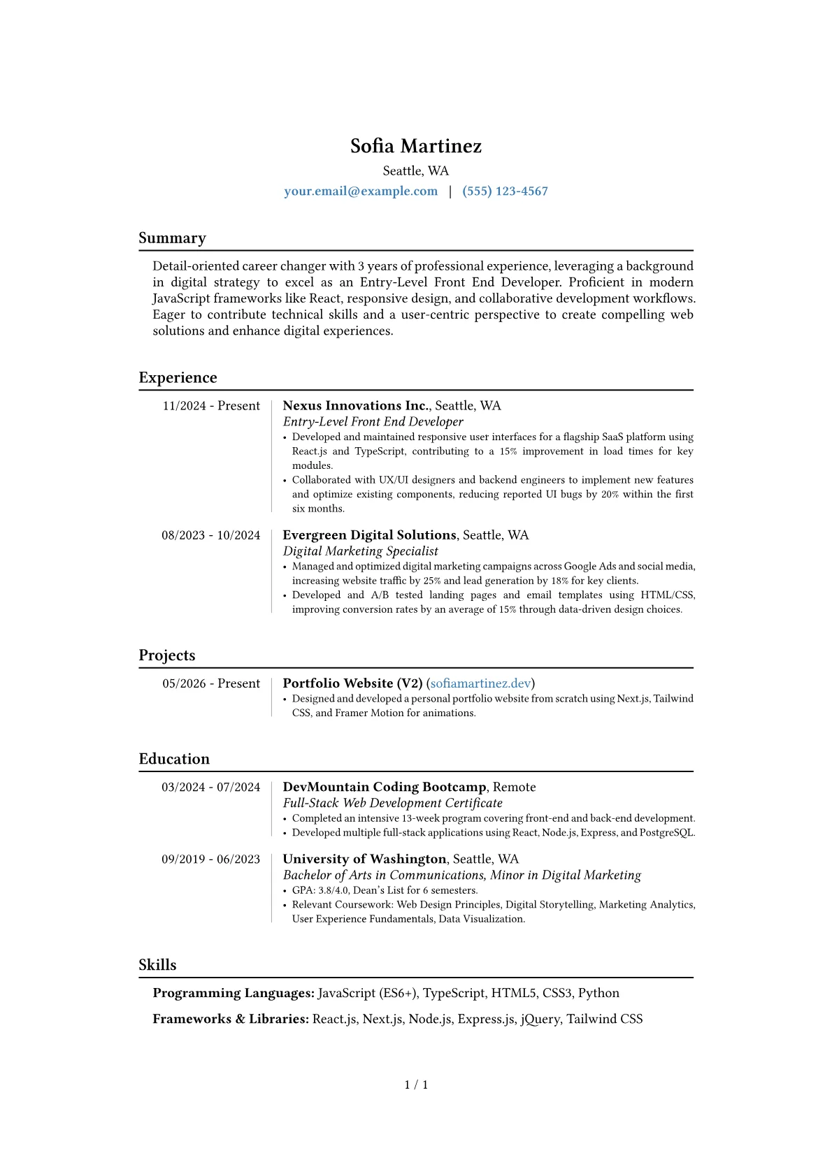 Career changer version - Page 1