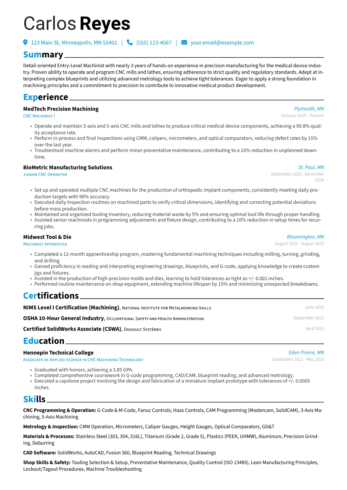Entry-Level Machinist version - Page 1