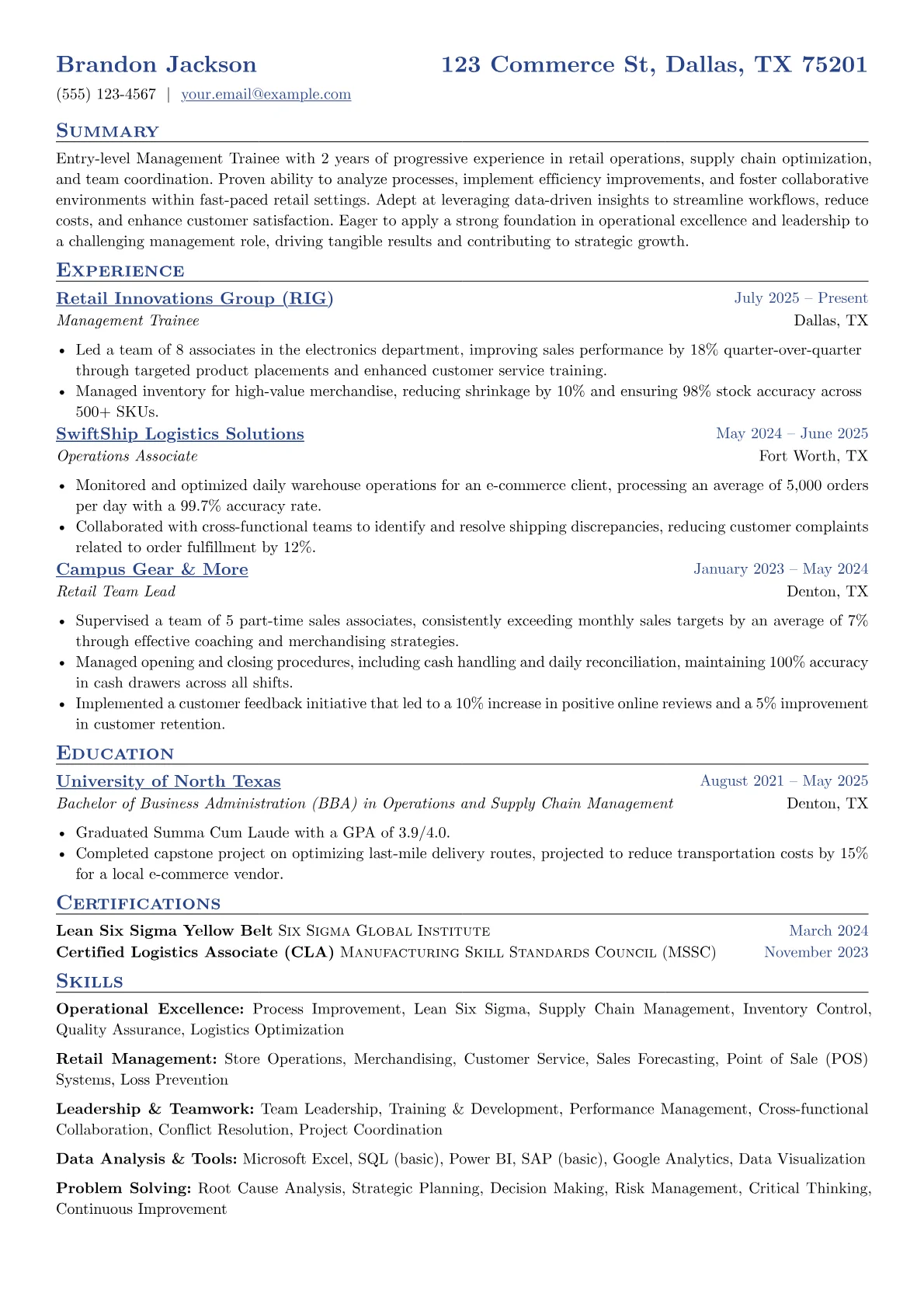 Entry-Level Retail version - Page 1