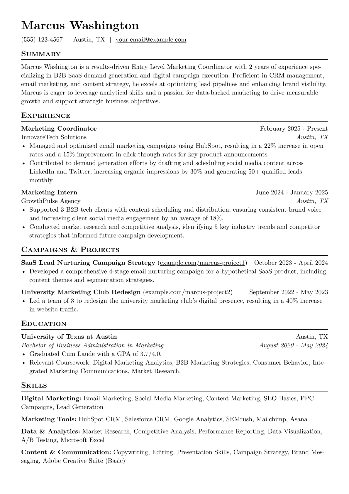 Entry Level Marketing version - Page 1