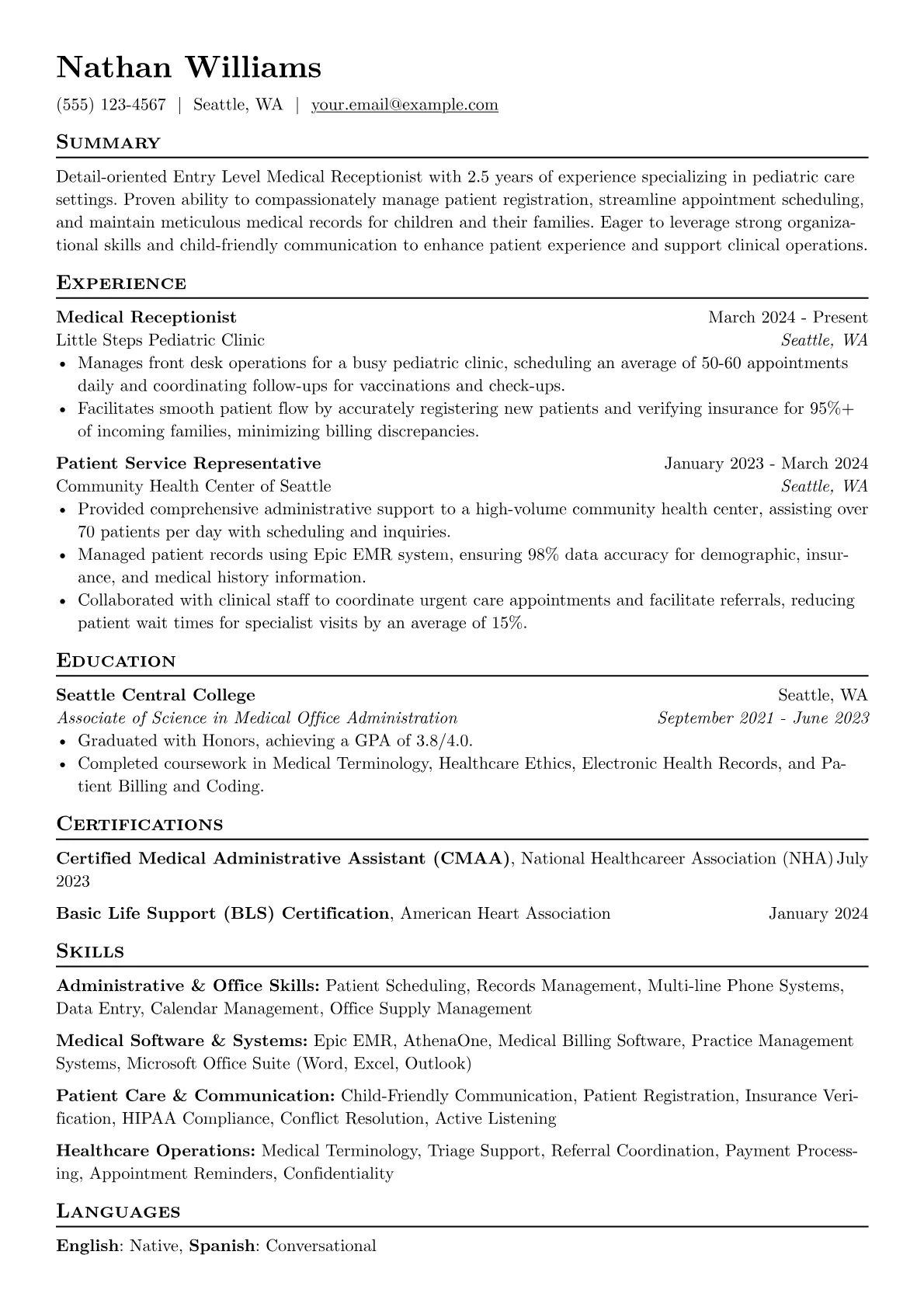 Pediatric Clinic version - Page 1