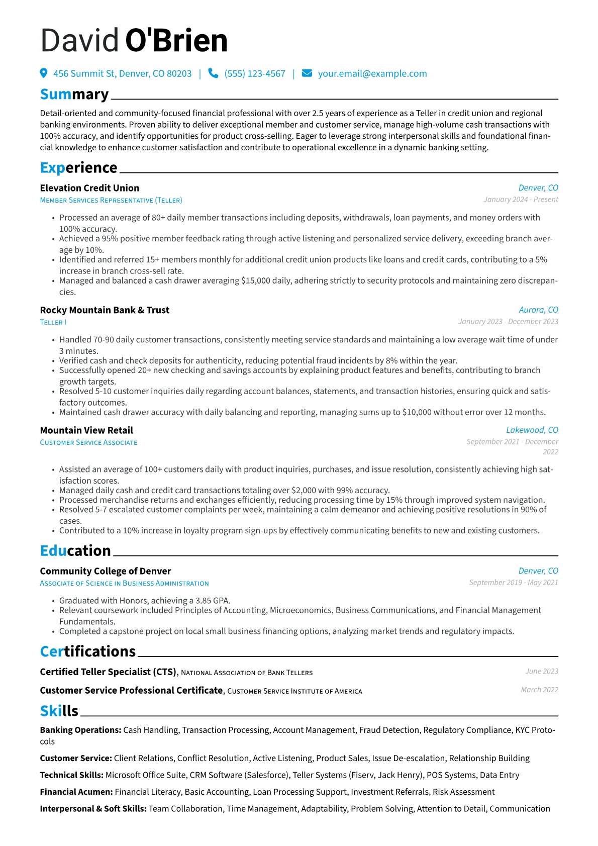 Entry-Level Teller version - Page 1