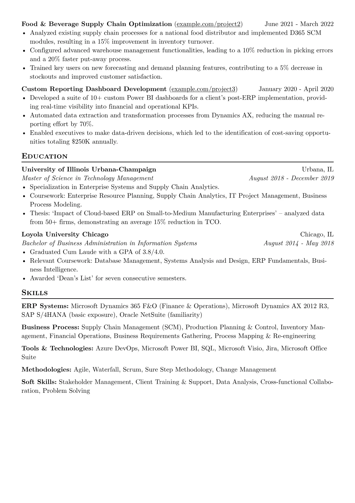 ERP Functional Consultant resume example, ERP Functional Consultant, page 2