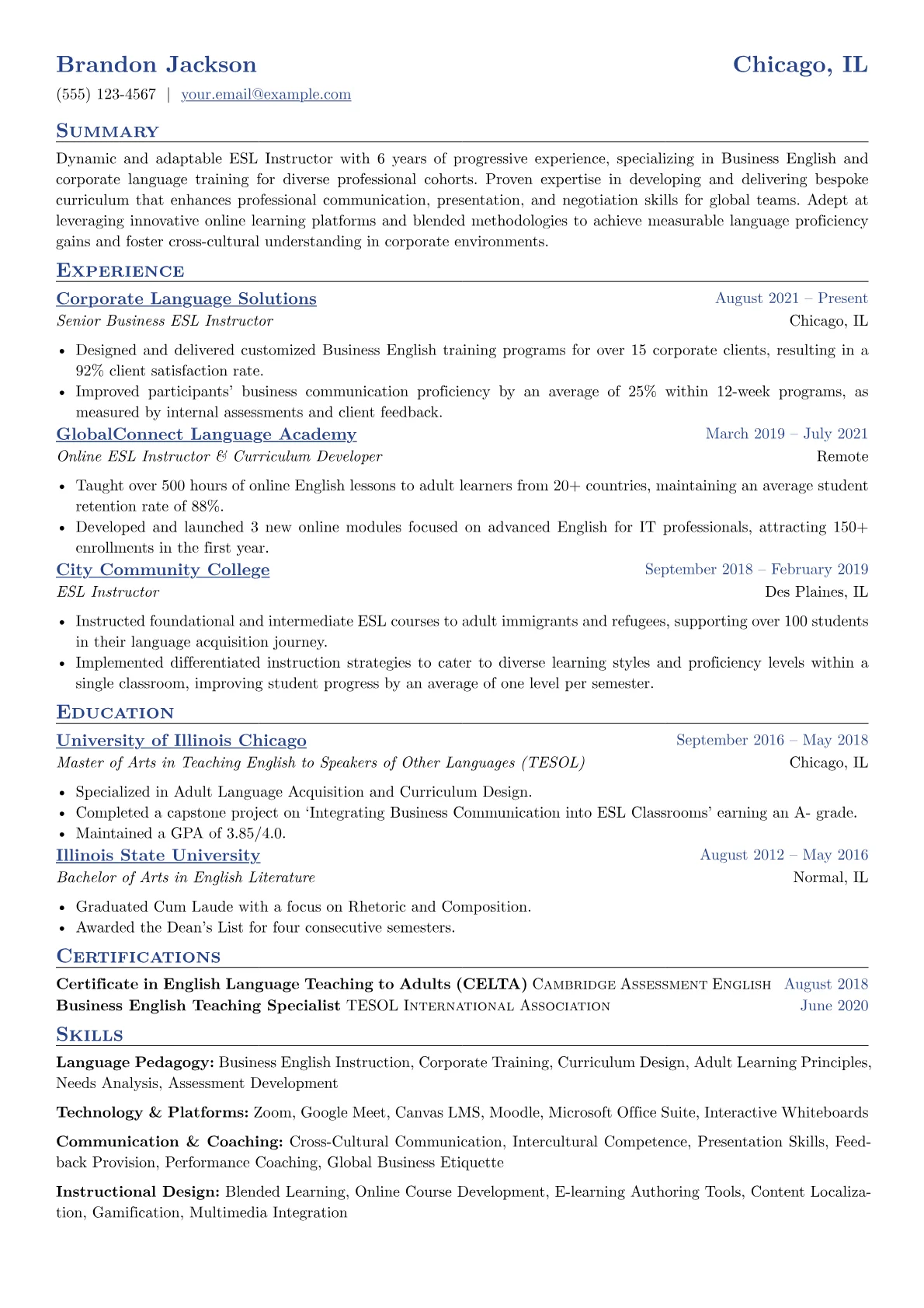 Corporate ESL & Online version - Page 1