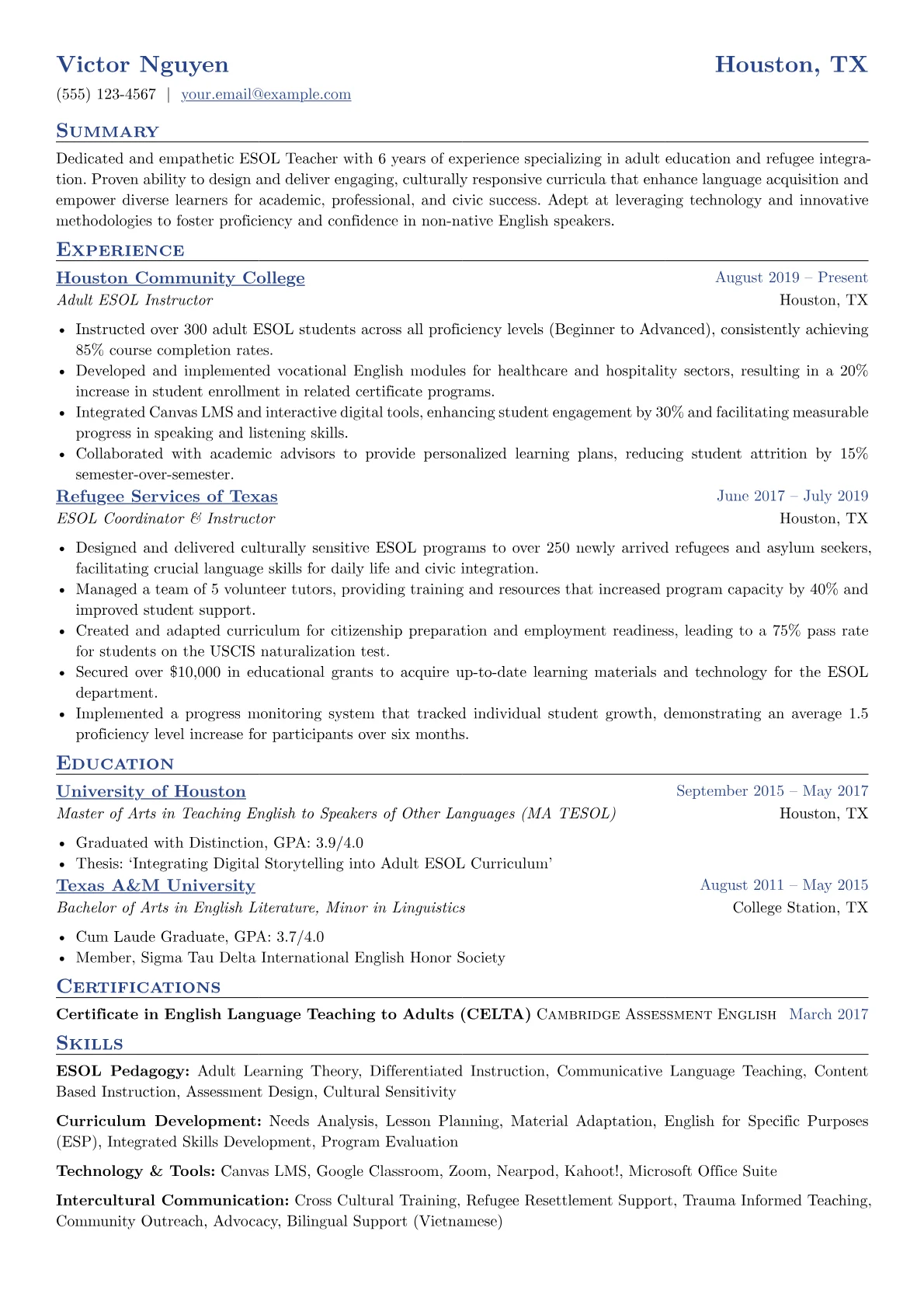 Adult ESOL Specialist version - Page 1