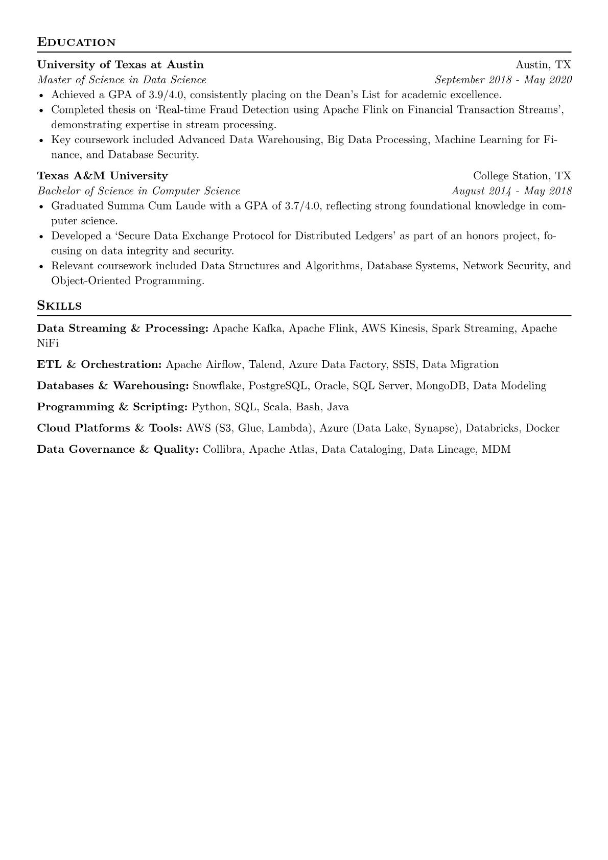 ETL Engineer resume example, Financial Services, page 2