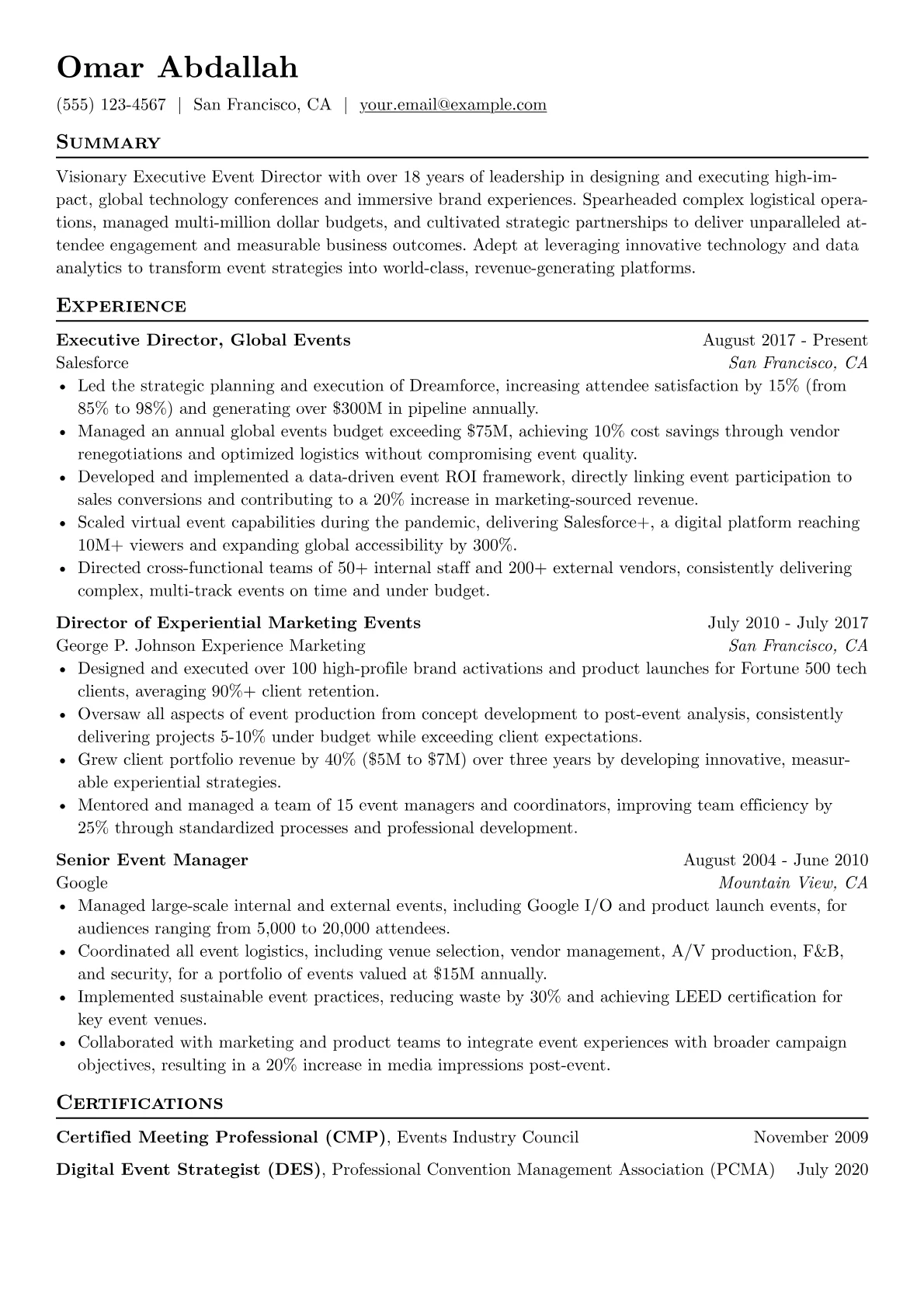 Executive Event version - Page 1
