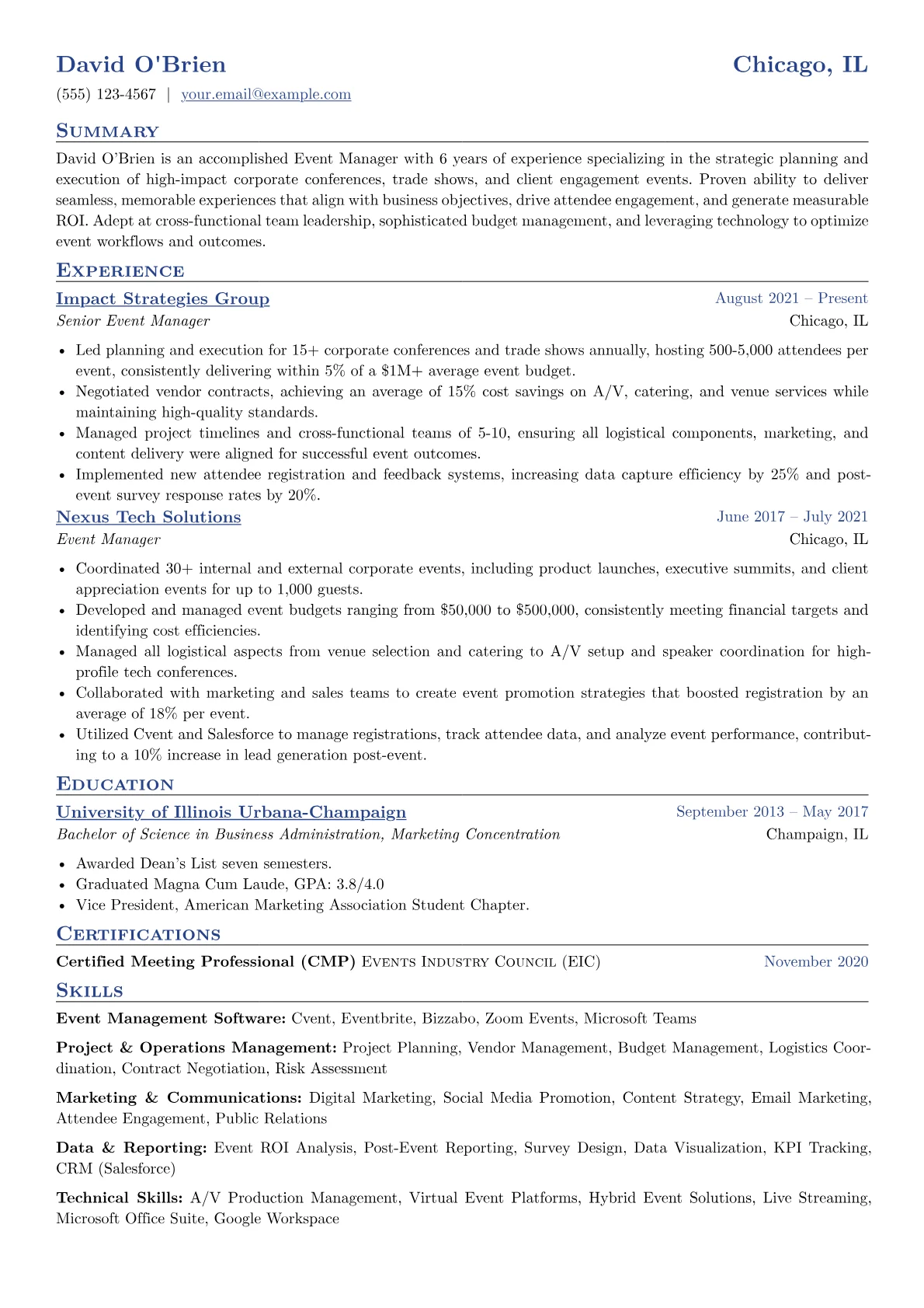 Corporate Event version - Page 1