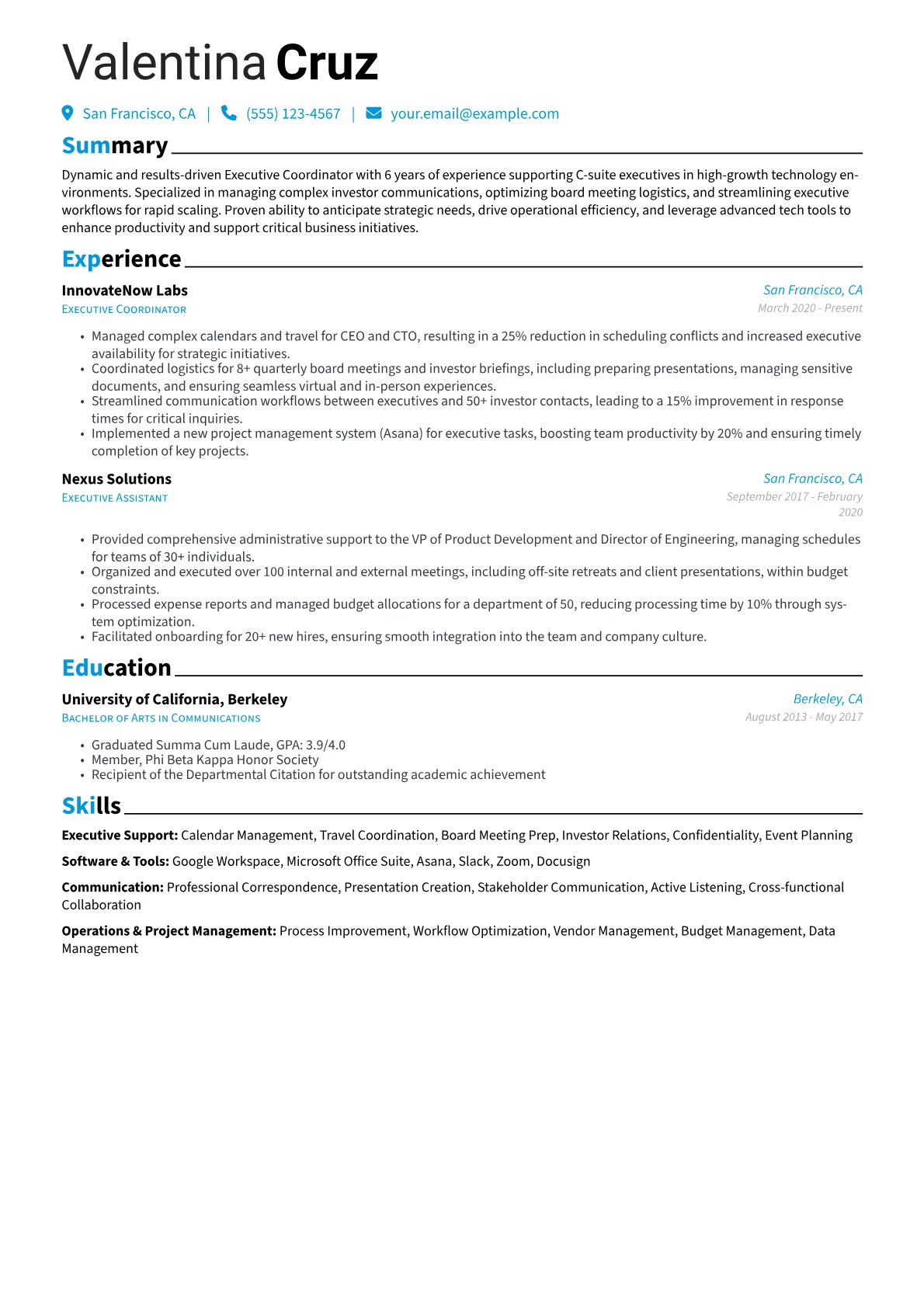 Executive Support version - Page 1