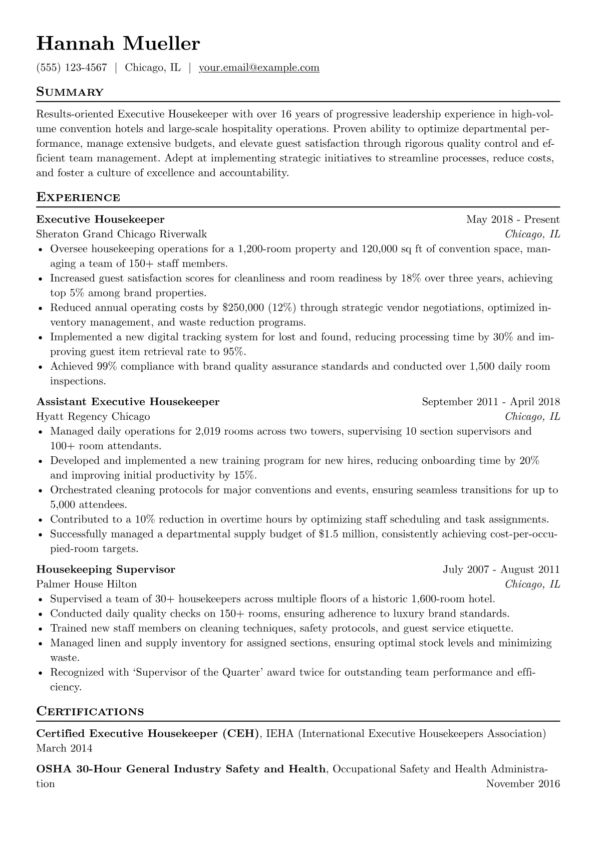 Executive Housekeeper version - Page 1