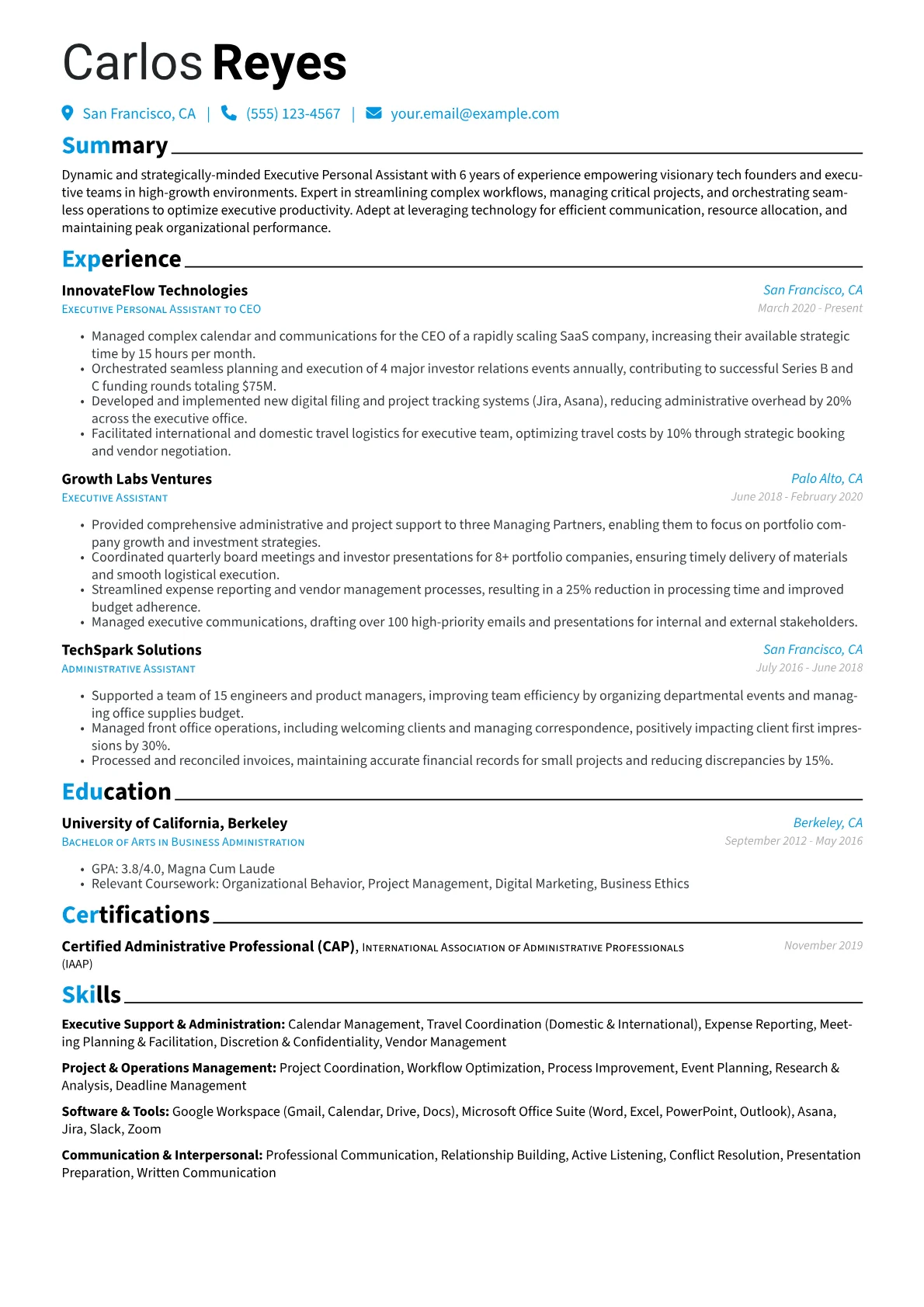 Tech-Focused Executive version - Page 1