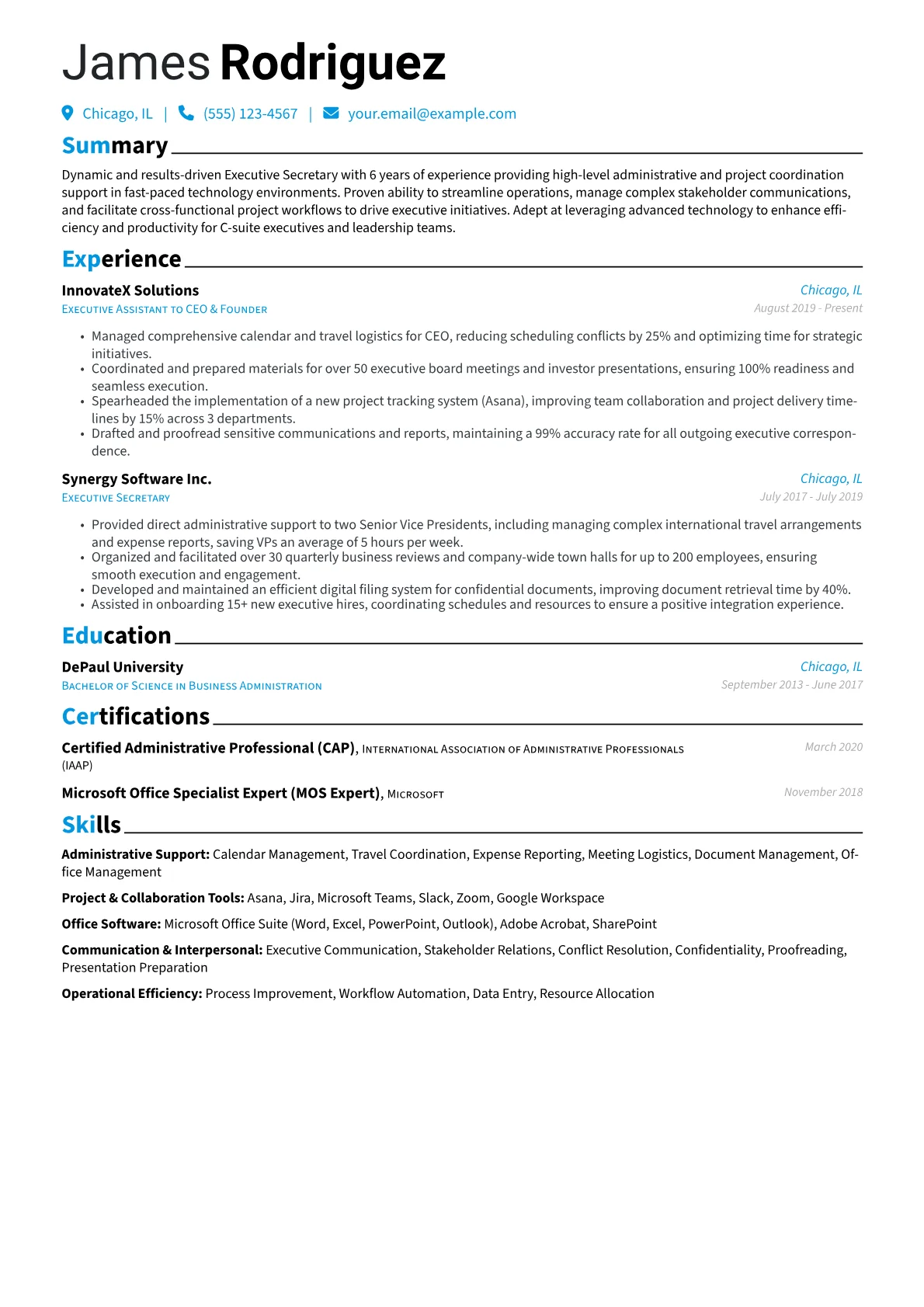 Executive Secretary version - Page 1