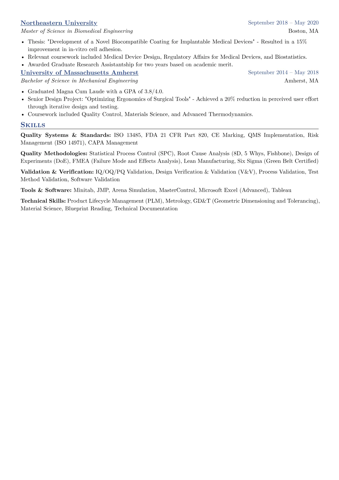 Experienced Quality Engineer resume example, Experienced Quality, page 2