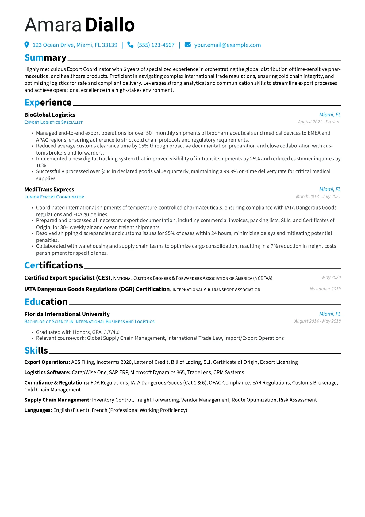 Export Operations version - Page 1