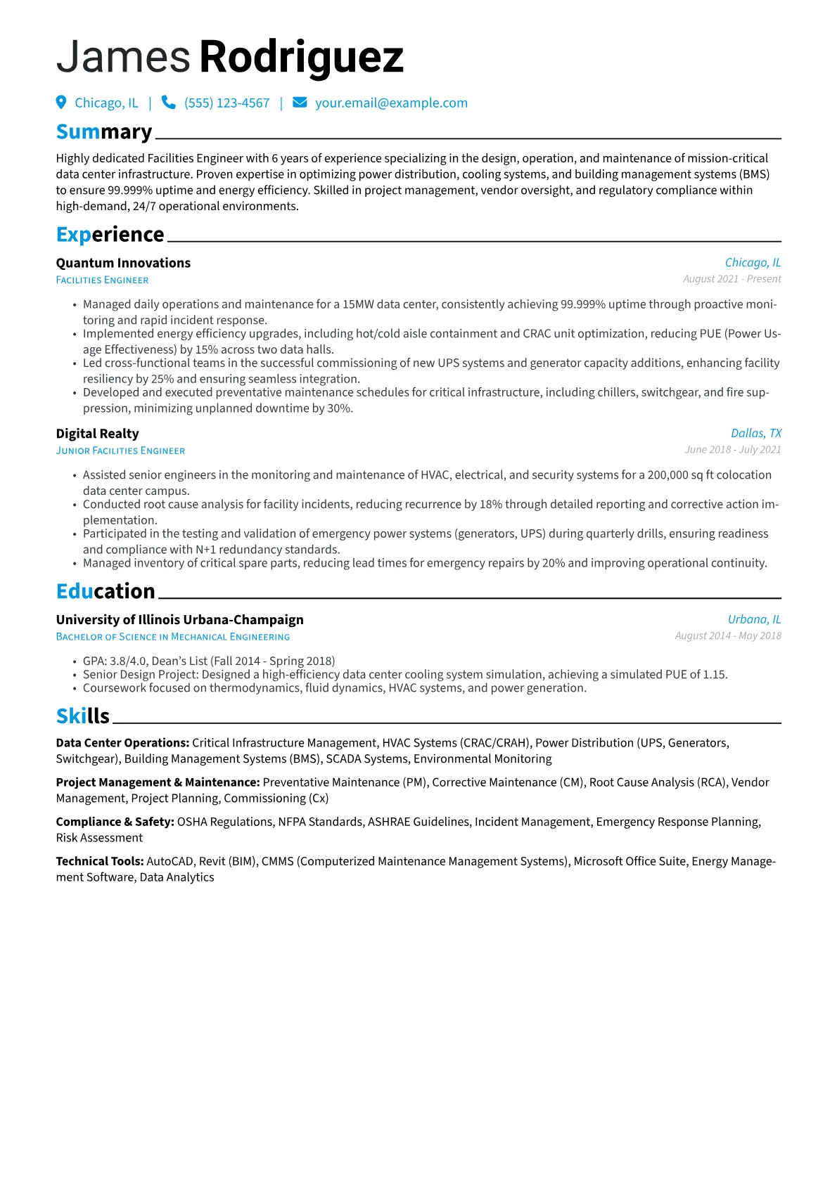 Facilities Engineer version - Page 1