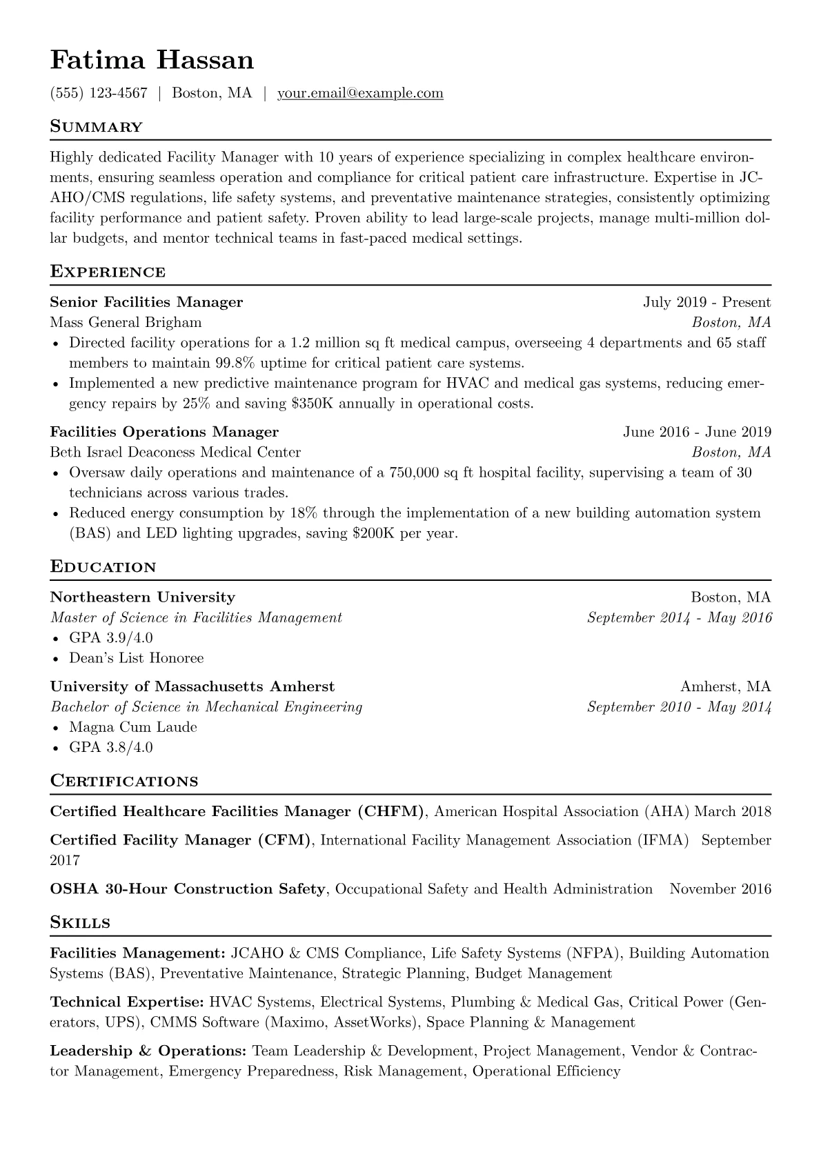 Healthcare Facilities version - Page 1
