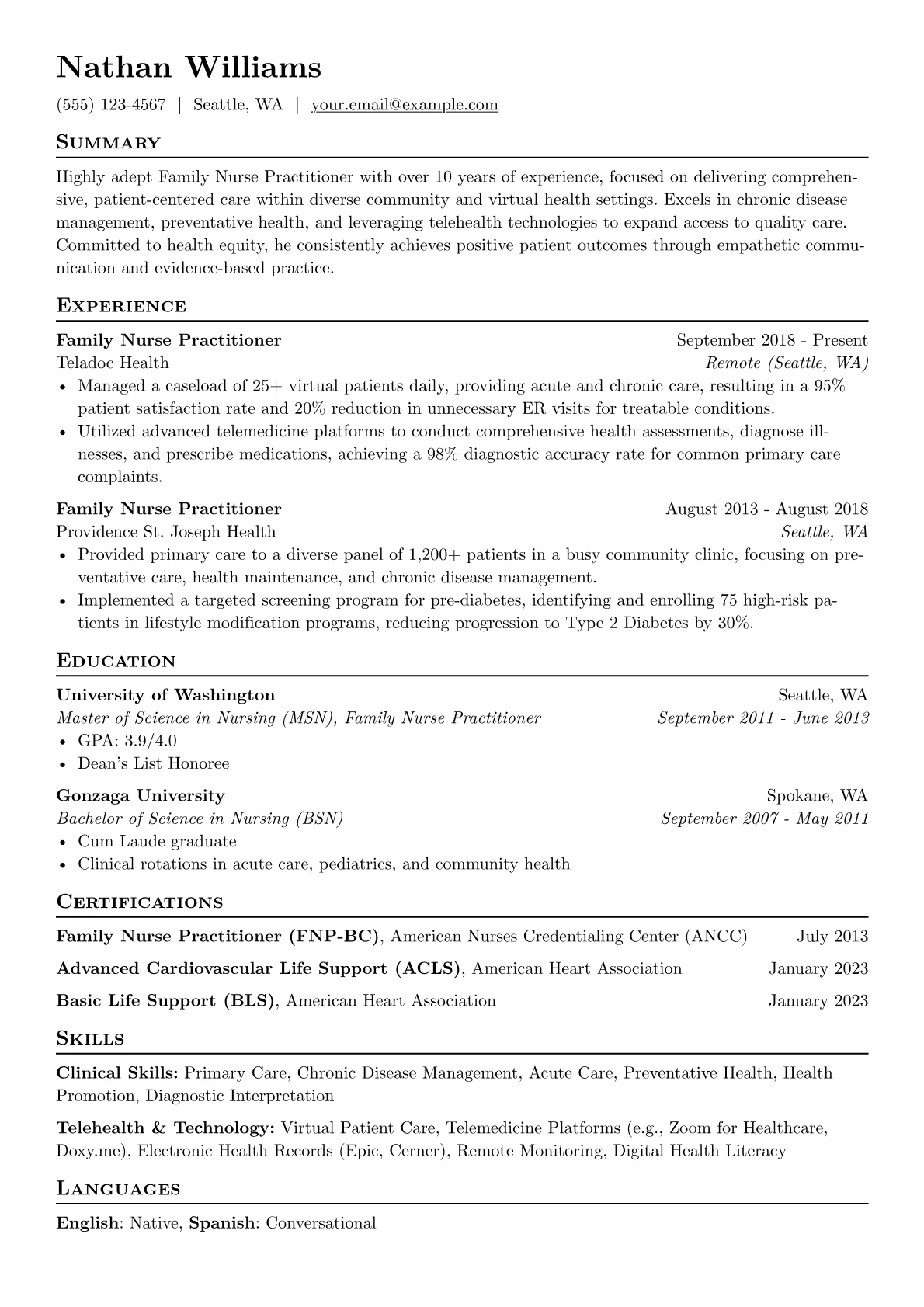 Family Nurse version - Page 1