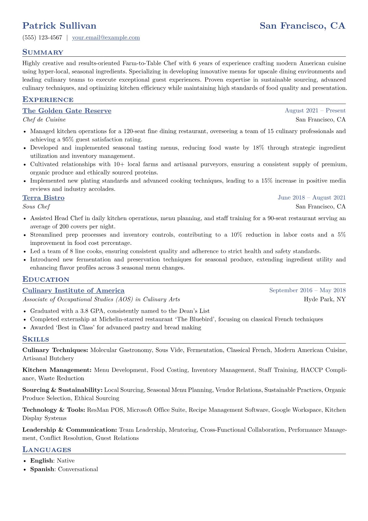 Farm-to-Table Chef version - Page 1