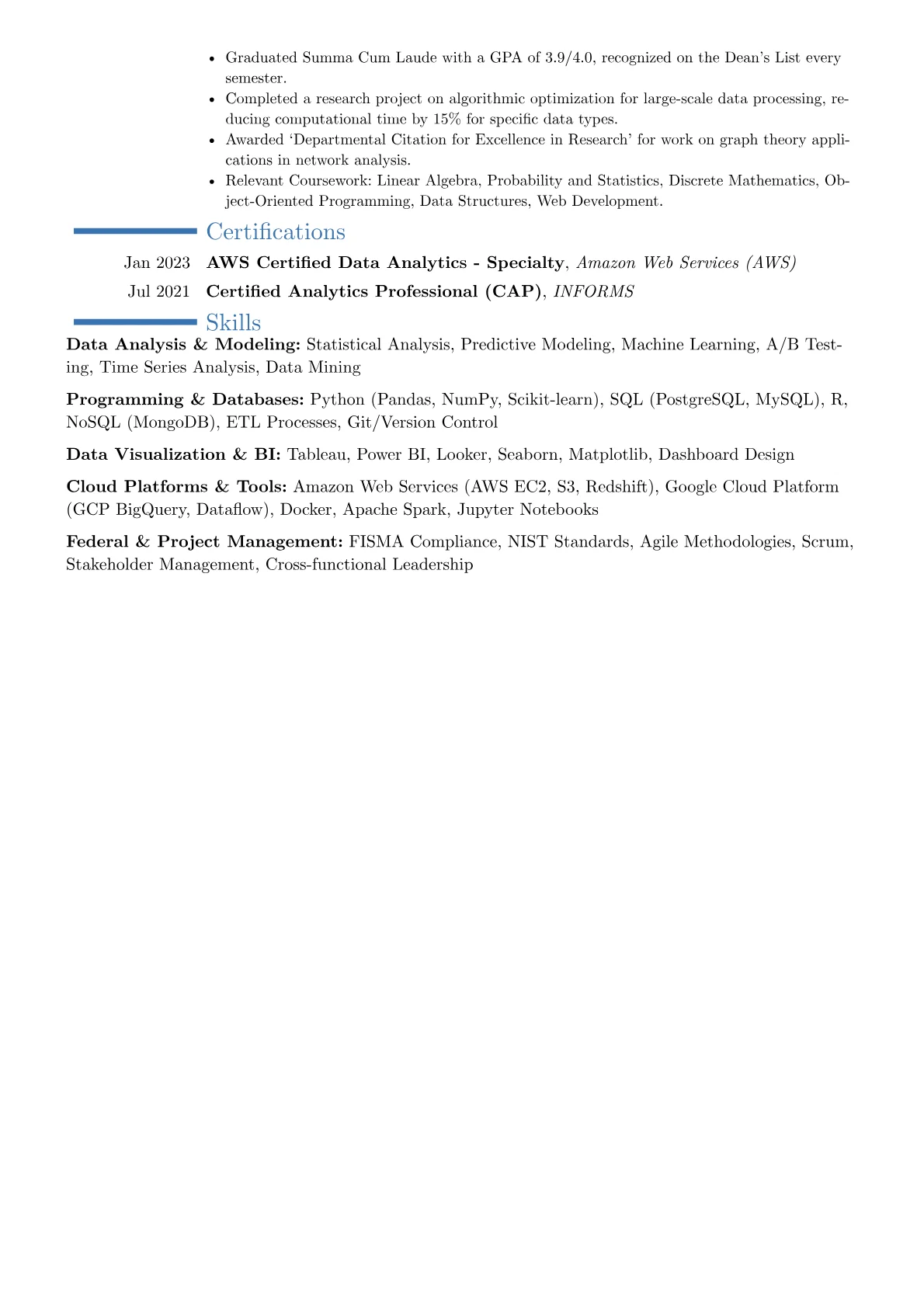 Federal resume example, Career changer, page 2